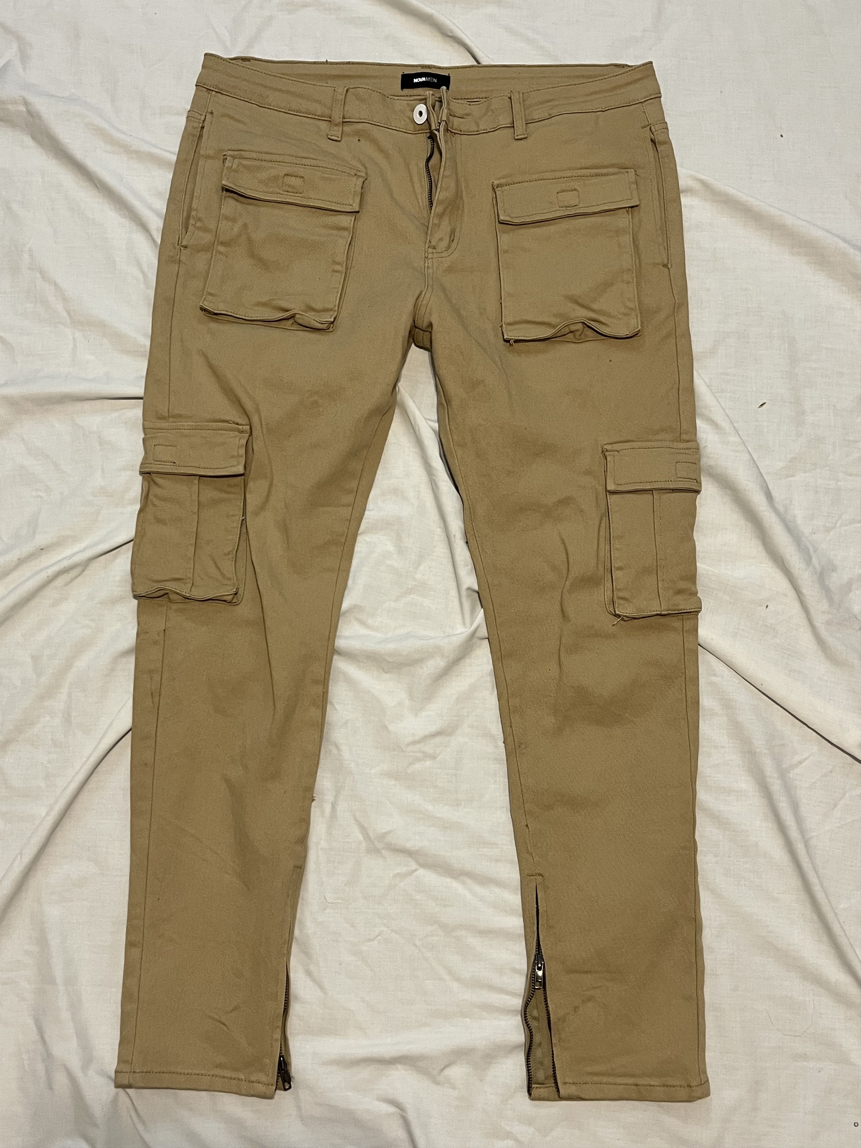 Fashion Nova NovaMen khaki cargo pants Size US 36 / EU 52 - 1 Thumbnail