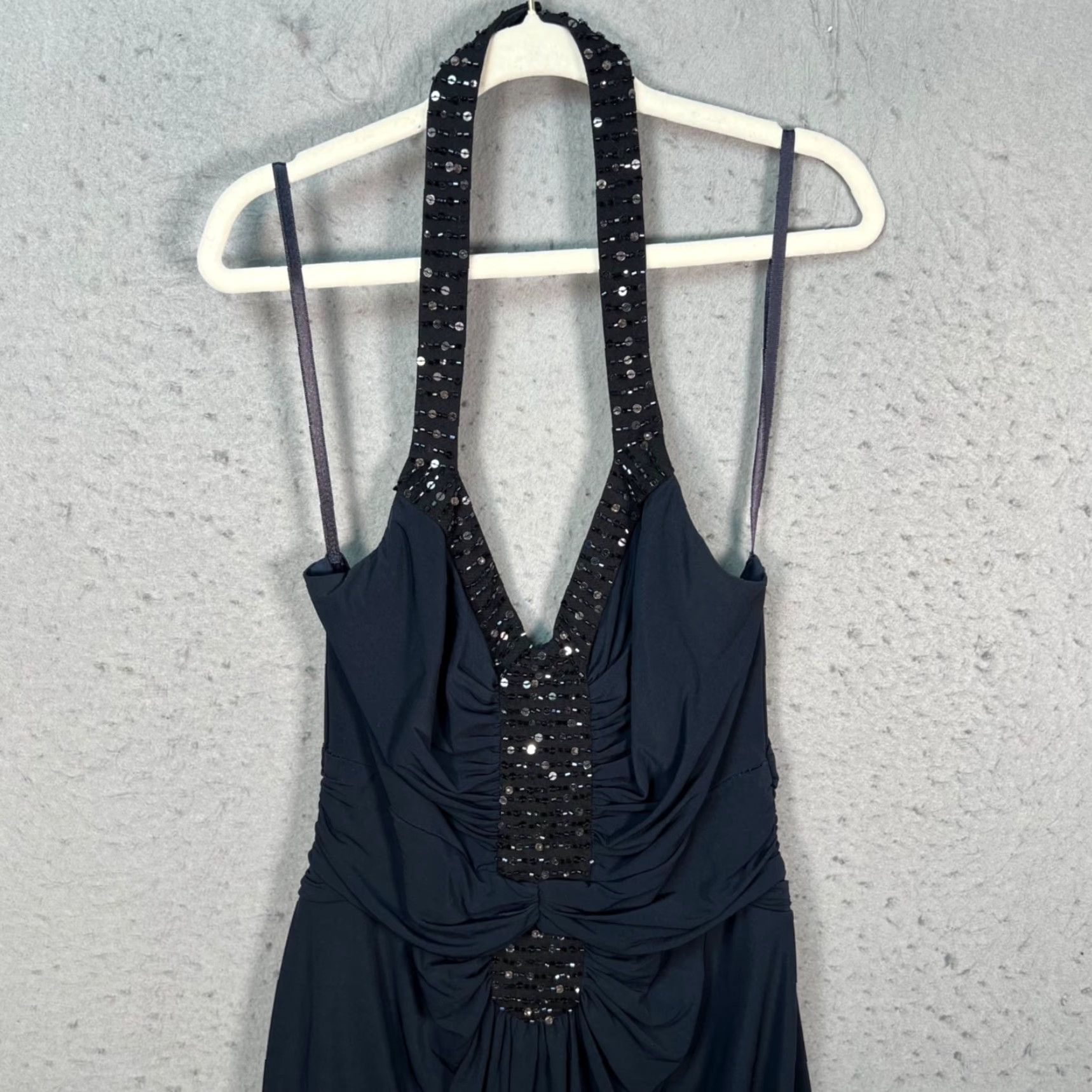 Bcbgmaxazria BCBGMAXAZRIA Womens XS Black Halter Dress Sleeveless Sequin Ruching Party Mini Dress Short Bodycon Dress Women XS Black Halter Sequin Ruching 90s Size XS / US 0-2 / IT 36-38 - 5 Thumbnail