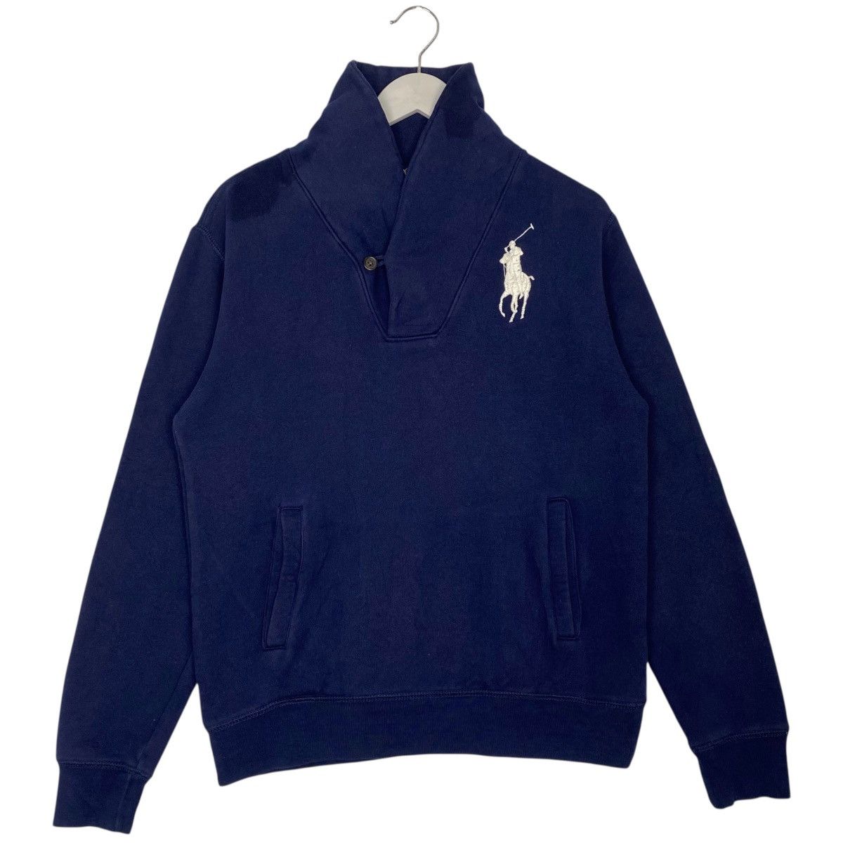 Vintage Vintage Polo Ralph Lauren Big Pony Shawl Collar Navy Blue Size US M / EU 48-50 / 2 - 1 Thumbnail