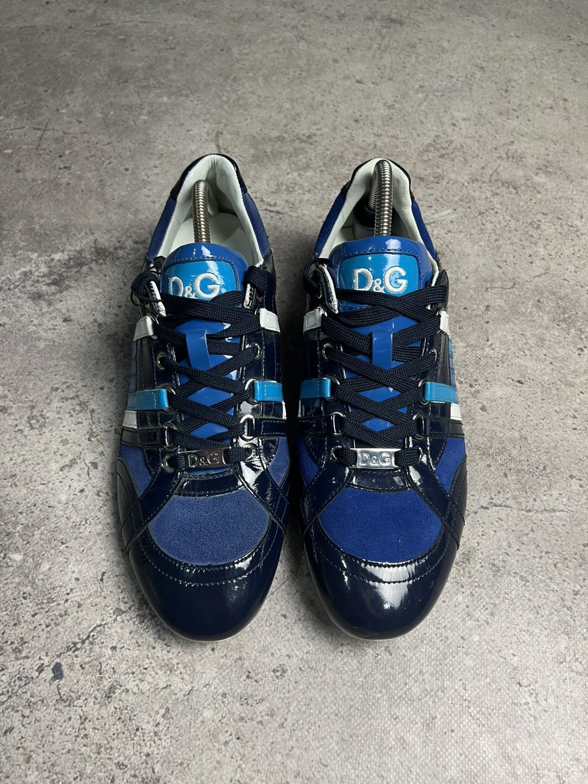Dolce & Gabbana Vintage Dolce&Gabbana Patent Leather Low Top Sneakers DG Y2K Size US 9 / EU 42 - 3 Thumbnail