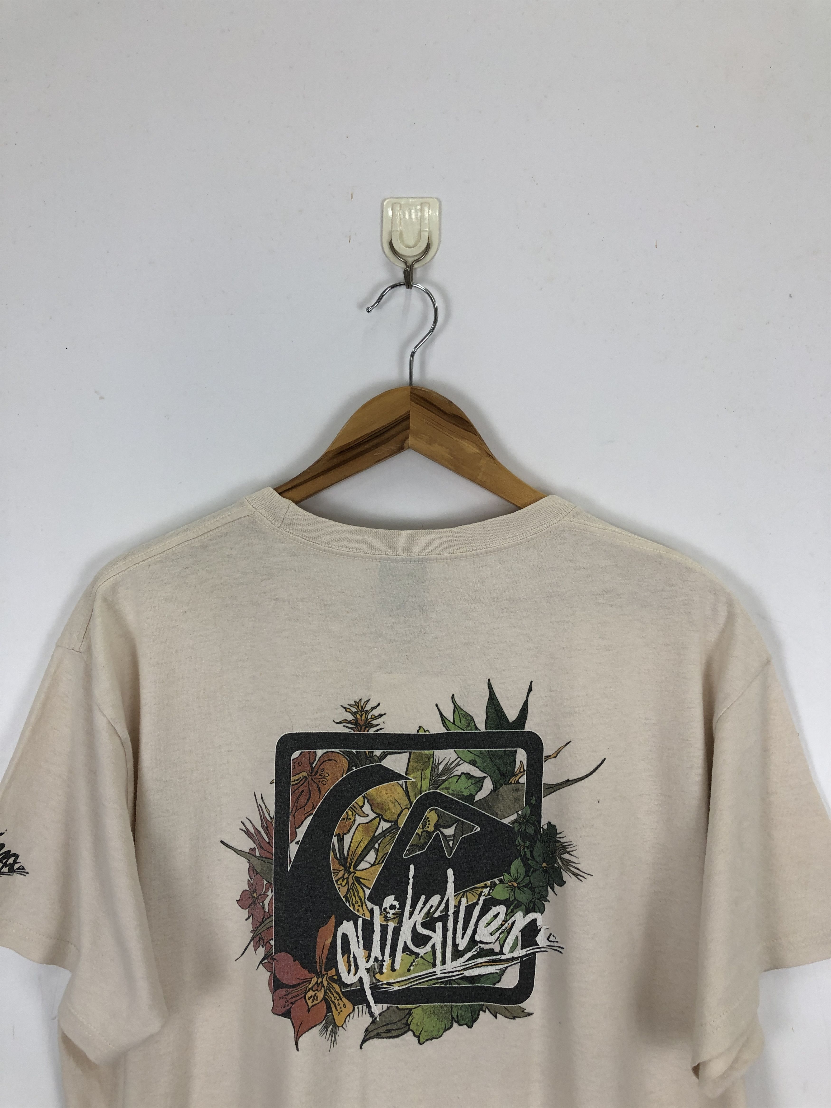 Quiksilver × Vintage Vintage Y2k Quiksilver Surfing Floral Design Tee TA0499 Size US L / EU 52-54 / 3 - 4 Thumbnail