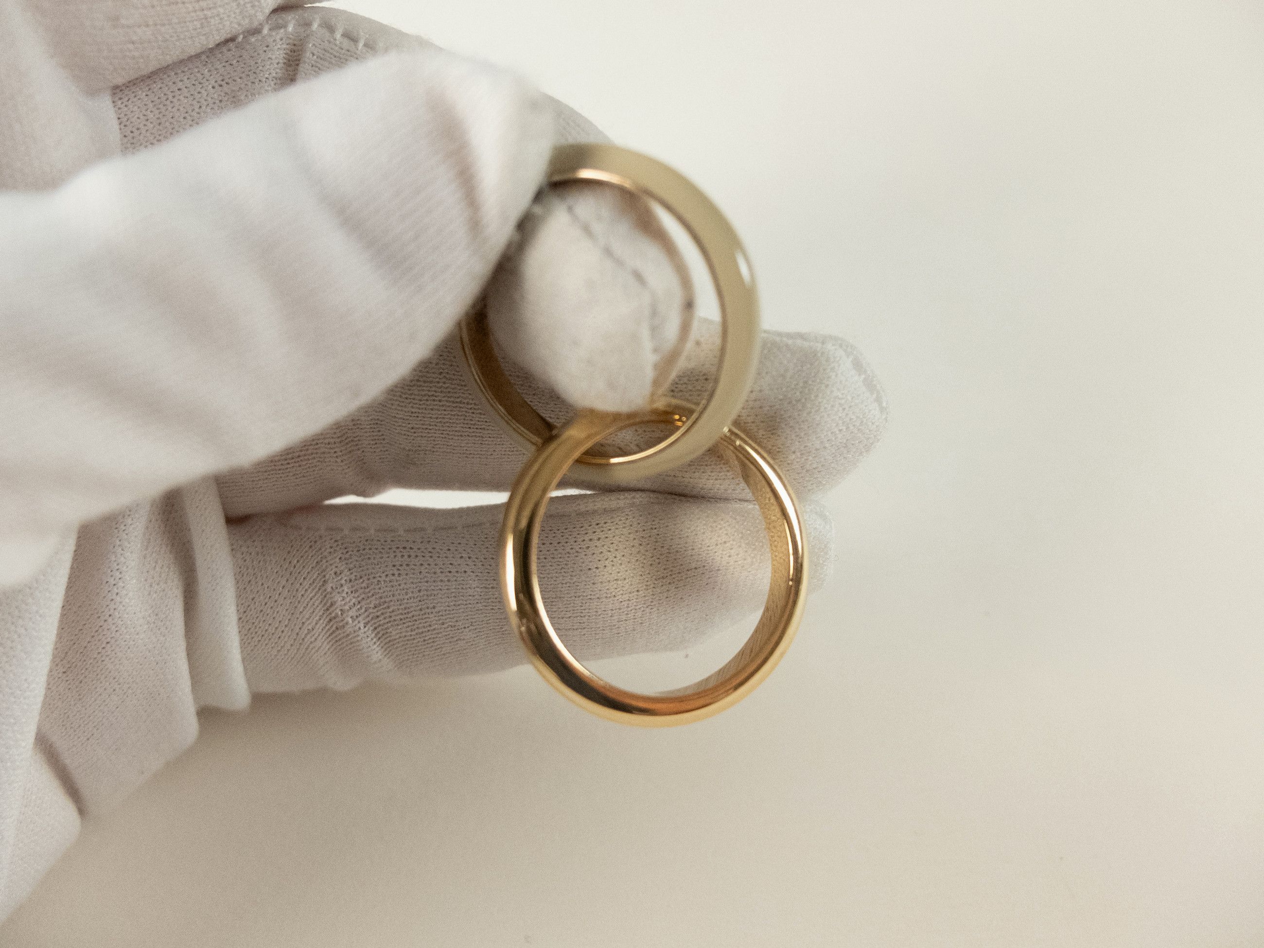 Bottega Veneta BOTTEGA VENETA gold & beige round silver double ring 21 q Size ONE SIZE - 4 Thumbnail