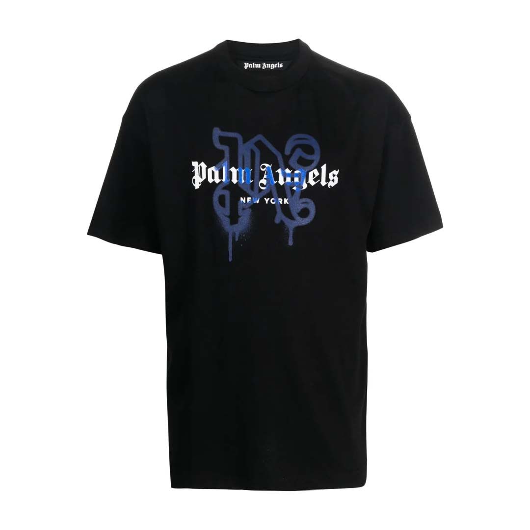 Palm Angels New York Monogram Spray Tee Black Size US S / EU 44-46 / 1 - 1 Thumbnail