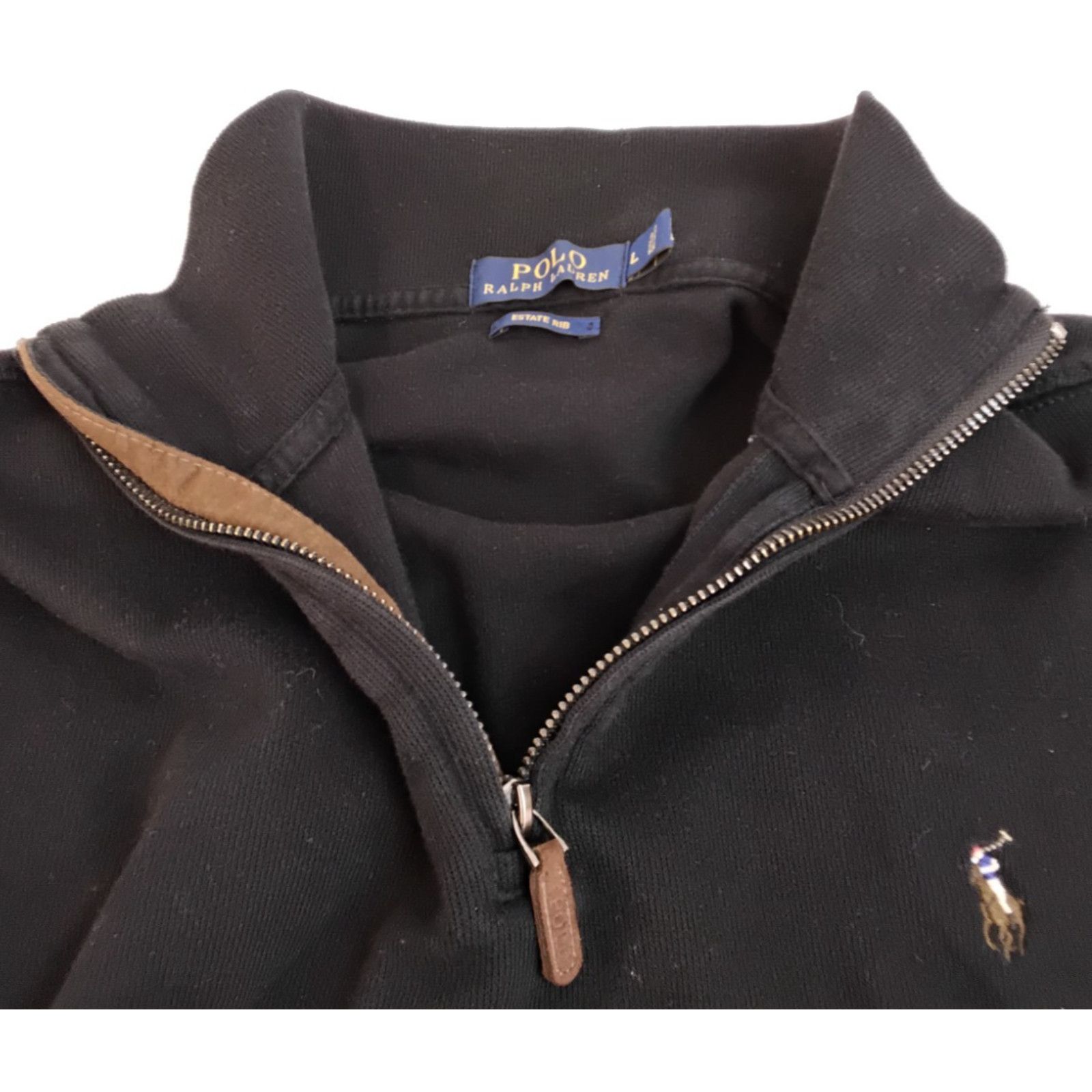 Polo Ralph Lauren Polo Ralph Lauren Estate-Rib 1/4 Zip Sweater Men L Black Size US L / EU 52-54 / 3 - 6 Thumbnail