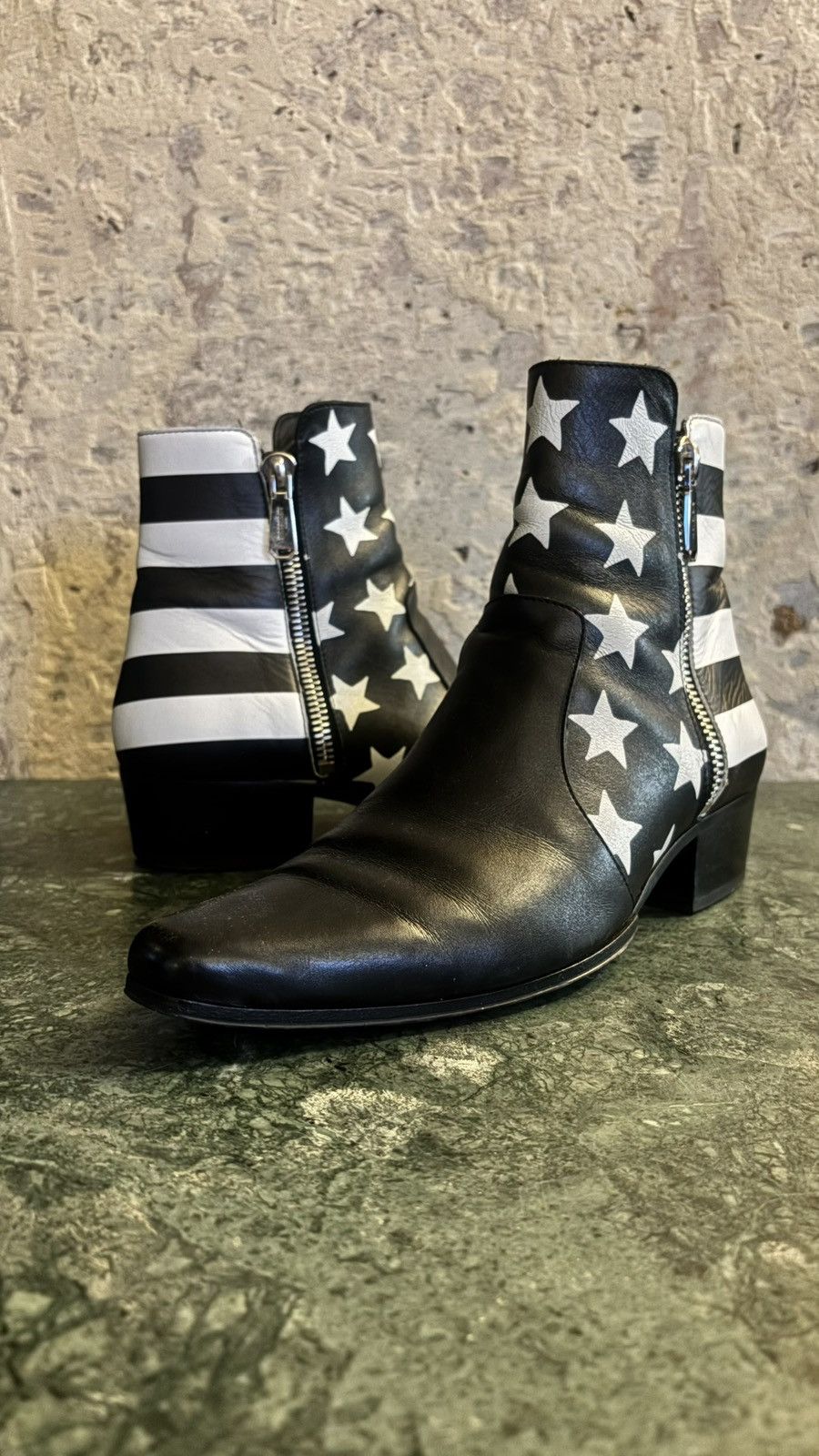 Balmain balmain ss'18 calfskin stars & stripes zip boots Size US 8 / EU 41 - 2 Thumbnail