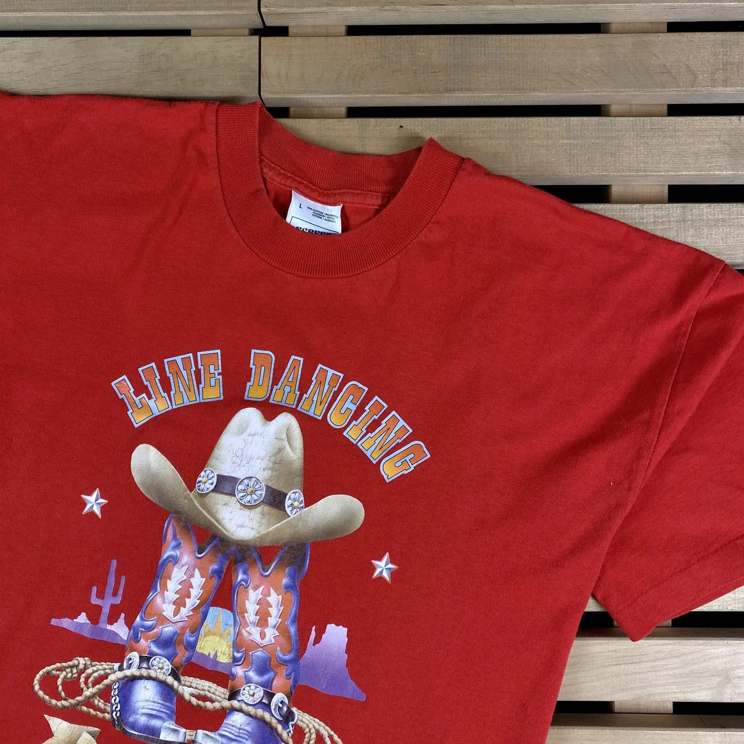 Vintage Mens Vintage T Shirt Line Danging 1997 Size L Size US L / EU 52-54 / 3 - 2 Thumbnail