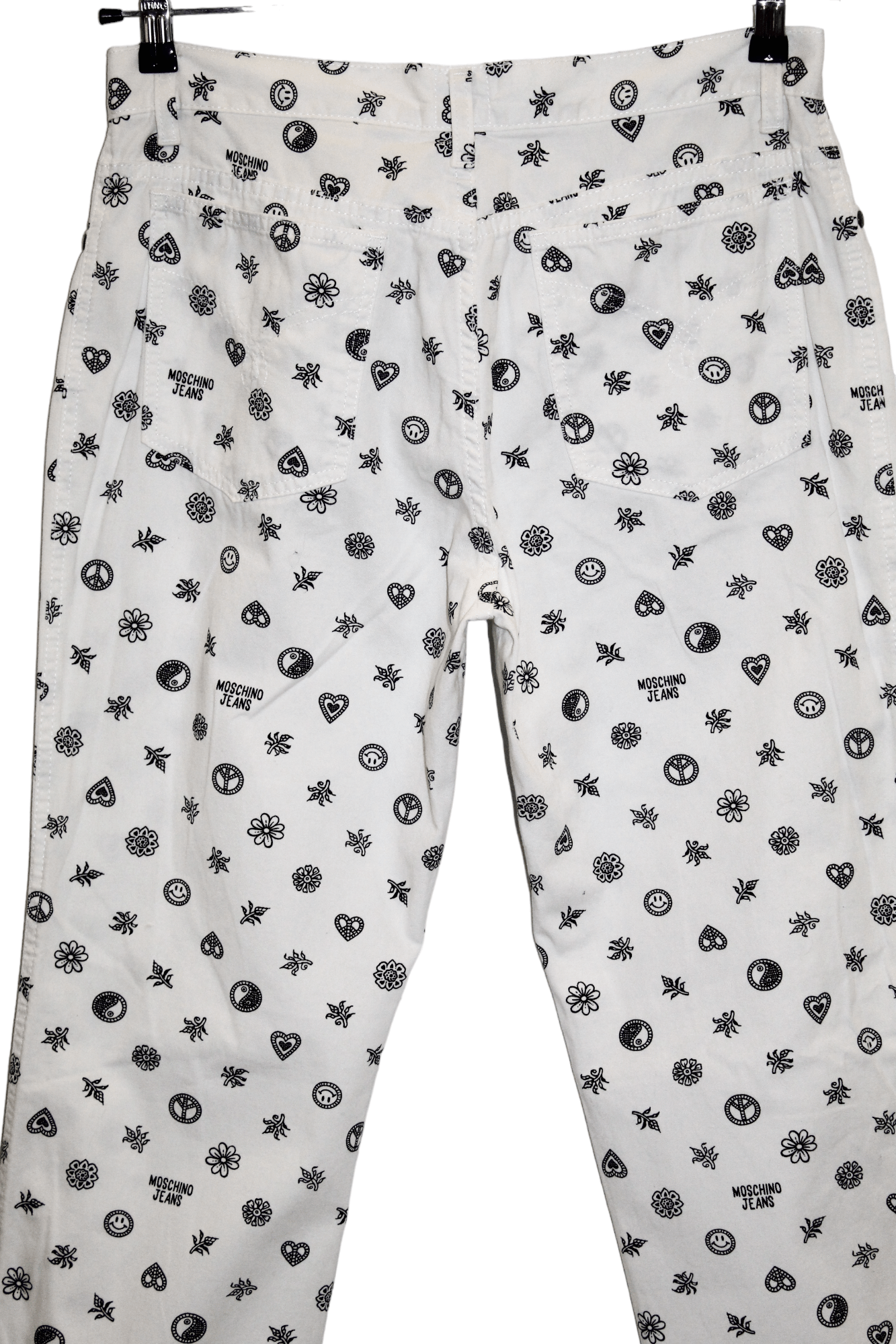 Moschino 1990s Rare Moschino Jeans Yin Yang Print Denim Pants Size US 31 - 5 Thumbnail