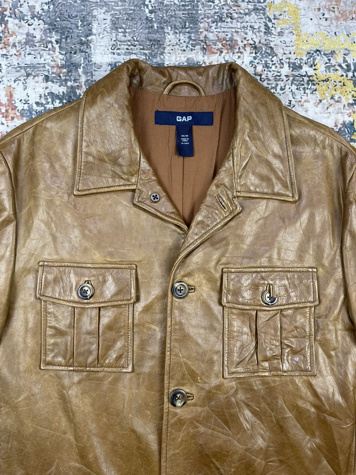 Gap Y2k🔥Vintage GAP Cowhide Four Pocket Leather Jacket Size US M / EU 48-50 / 2 - 5 Thumbnail