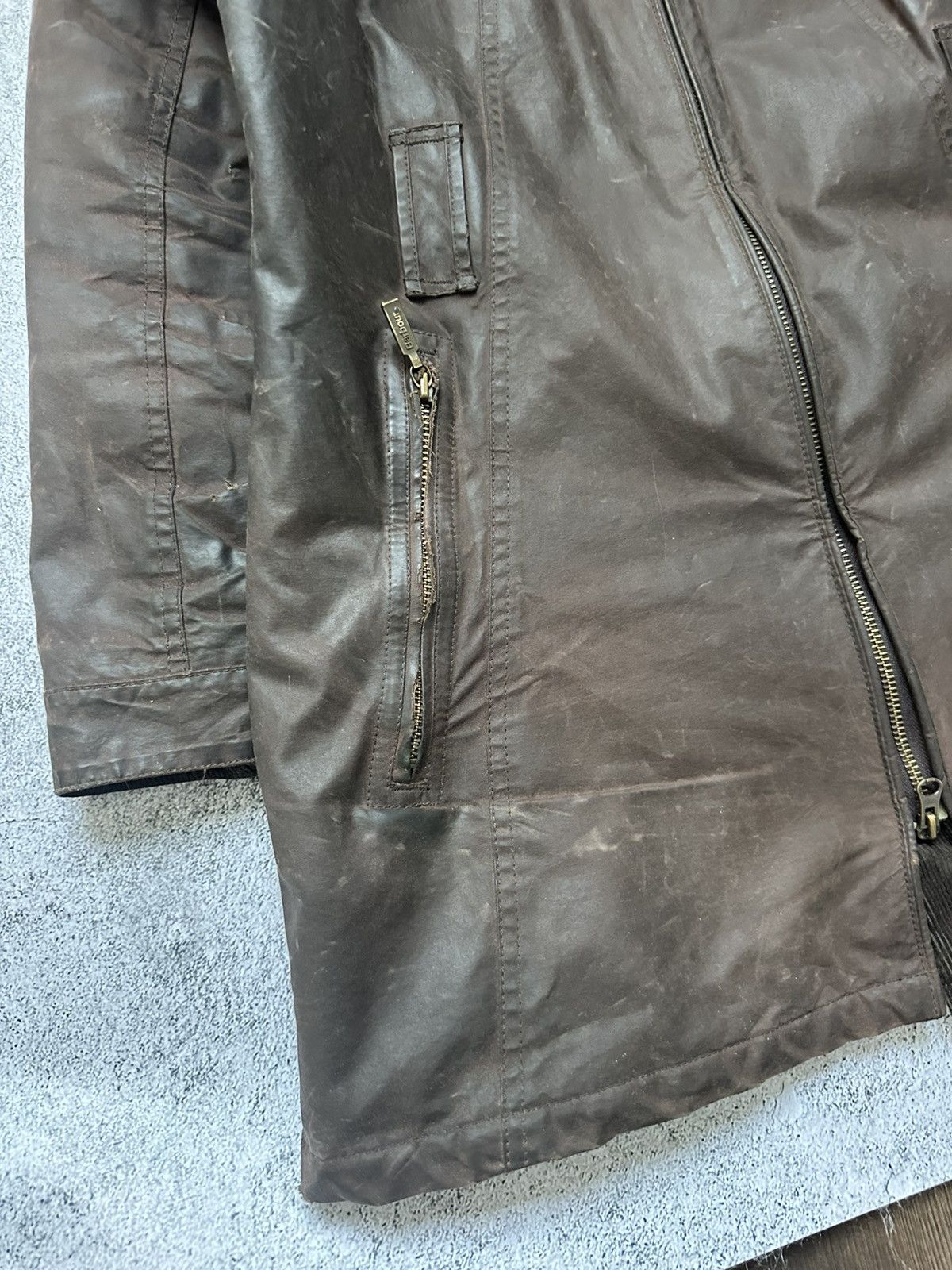 Barbour Vintage Wax Barbour Zip Jacket Distressed Fit Brown Size L / US 10 / IT 46 - 7 Thumbnail