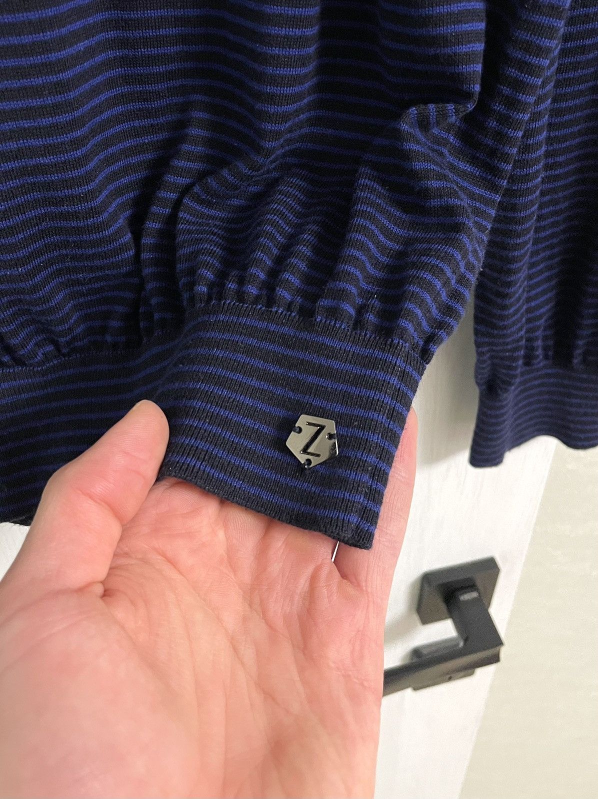 Ermenegildo Zegna Z Zegna Ermenegildo Striped Cotton Sweater Pullover Size US L / EU 52-54 / 3 - 2 Thumbnail
