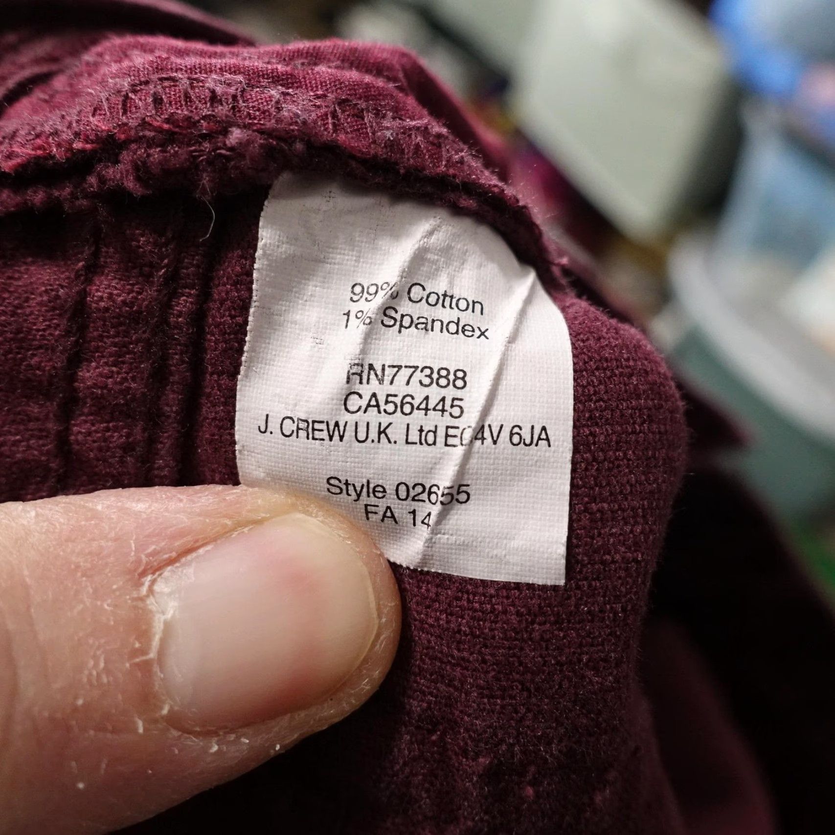 J.Crew J.Crew Burgundy Corduroy Pants Womens 25 Skinny Jegging Stretch 5 Pocket Mid Rise Size 42" / US 20 - 7 Thumbnail