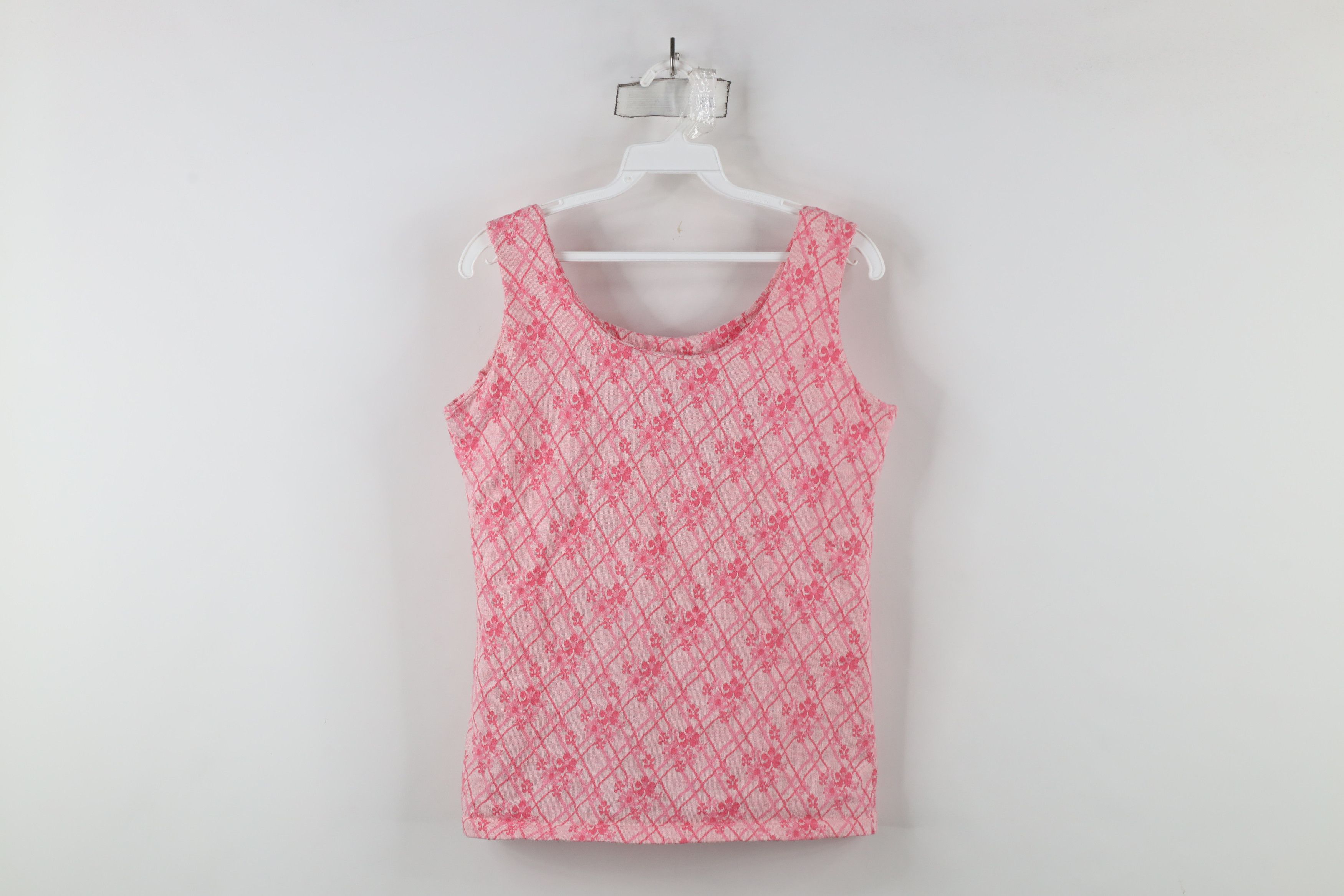 Vintage Vintage 60s Streetwear Flower Knit Tank Top T-Shirt USA Size M / US 6-8 / IT 42-44 - 1 Thumbnail