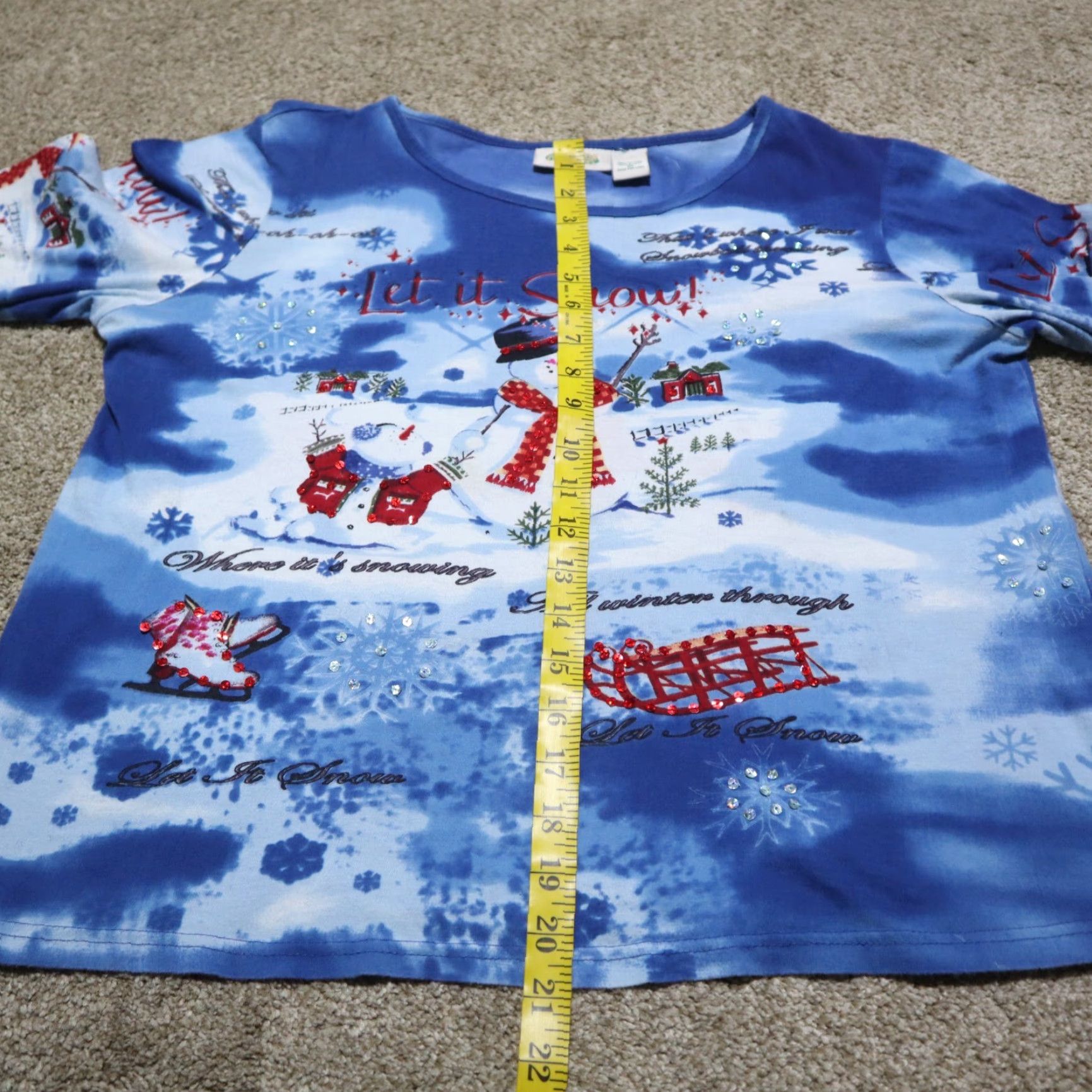 Vintage VINTAGE Let it Snow Winter Christmas Over All Print Tee T-Shirt Women's Size M Medium Size M / US 6-8 / IT 42-44 - 7 Thumbnail