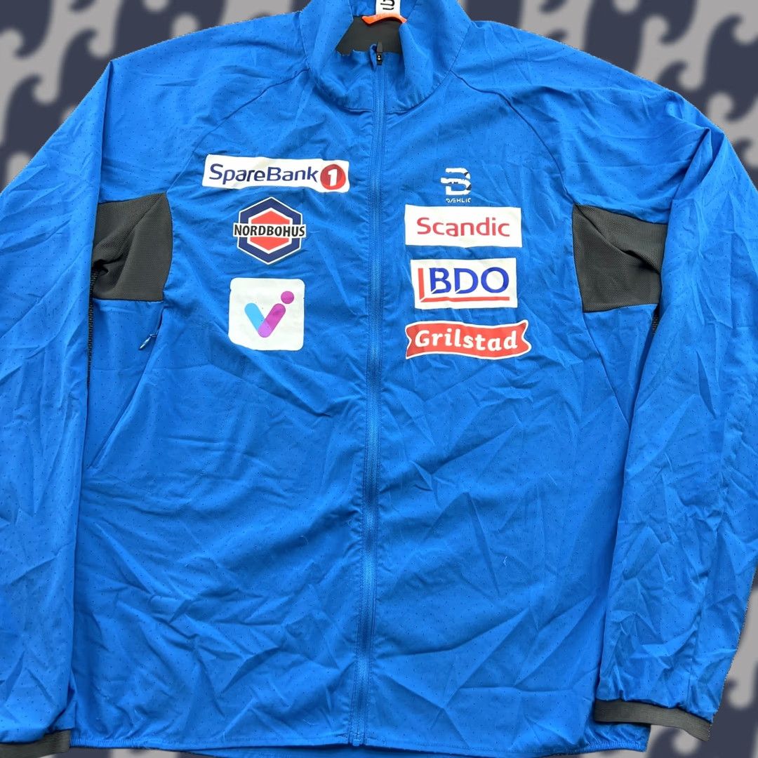 Adidas adidas Bjorn Daehlie Jacket Mens Medium Ski Sparebank Full Zip Lightweight Blue Windbreaker, Windproof, Quick Dry, Softshell, Regular XS? No Size US L / EU 52-54 / 3 - 1 Thumbnail