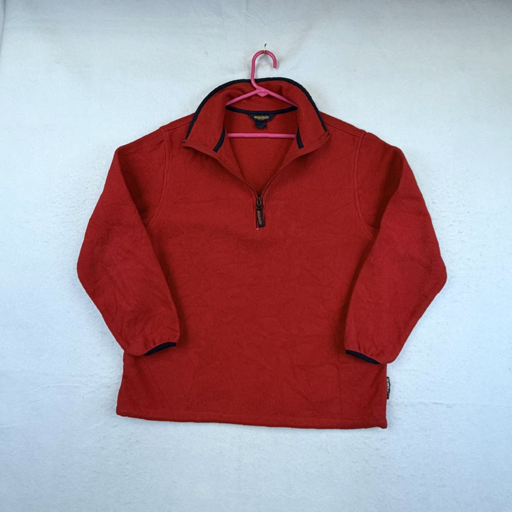 Vintage Woolrich Sweater Pullover Mens Medium Red Fleece 1/4 Zip Mock Neck Outdoor Hiking Size US L / EU 52-54 / 3 - 6 Thumbnail