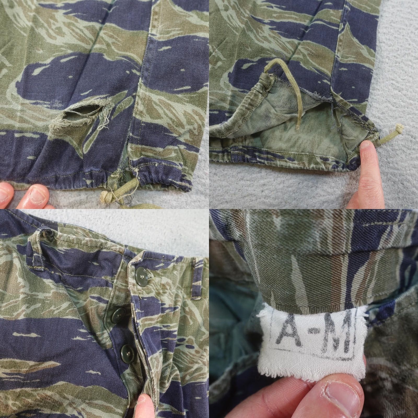 Vintage VINTAGE Vietnam War Tiger Stripe Pants M Men Casual Cargo Pockets 28x29 Green Camouflage Army Season Fall Mens Size US 31 - 8 Thumbnail