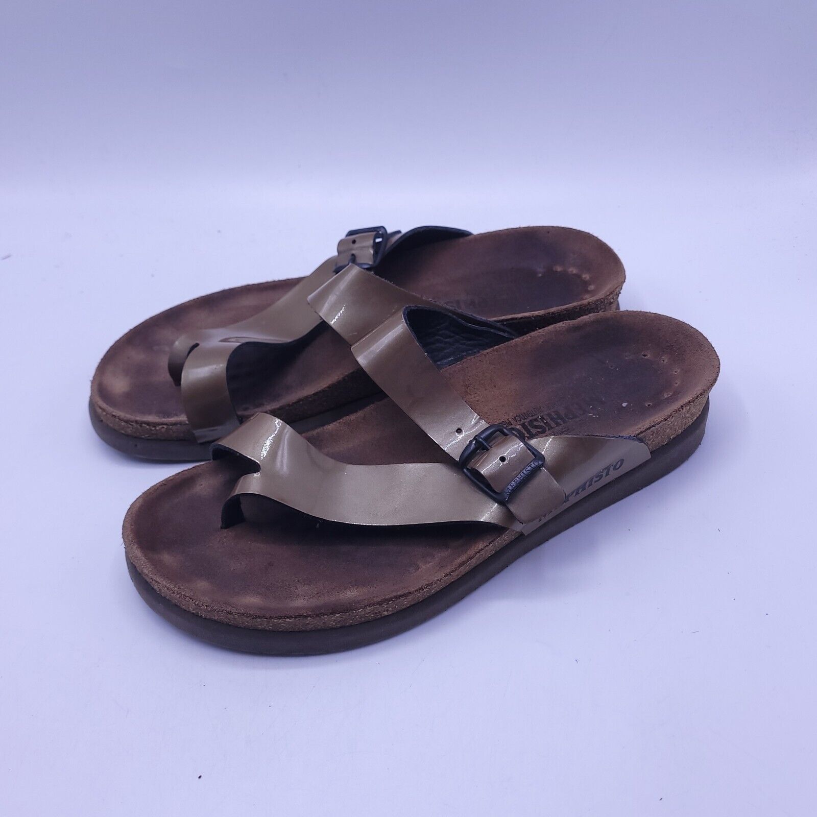 Mephisto Mephisto Slip On Leather Slide Sandal Womens Size 8 39 Brown Size US 8 / IT 38 - 1 Thumbnail