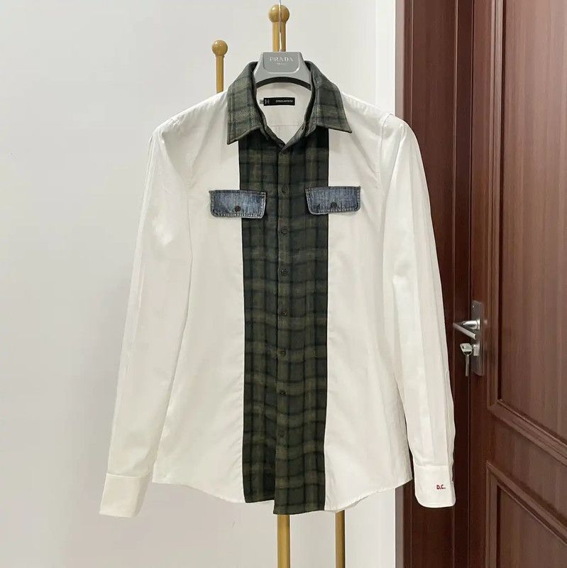 DSQUARED2 Men's Wool Blend Embroidered Shirt 0089