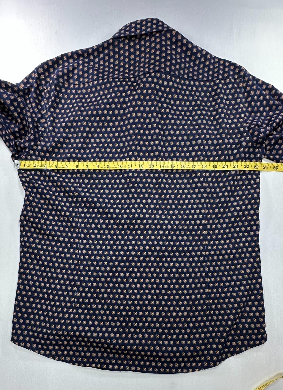 Other Blu by Polifroni 100% Cotton Geometric Button Up Blue Men XL Size US XL / EU 56 / 4 - 4 Thumbnail
