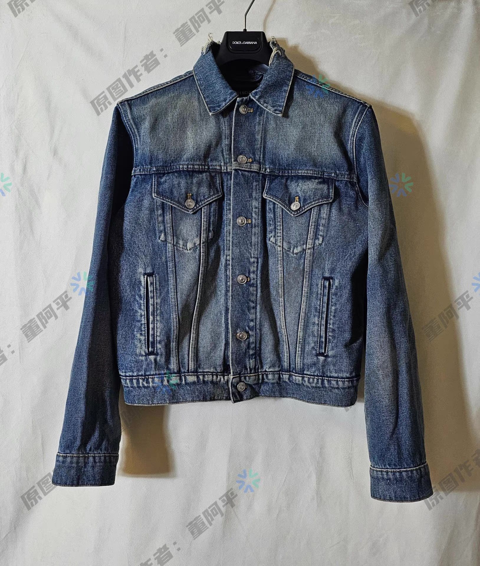 Balenciaga Blue Denim Jacket - Size L Size US L / EU 52-54 / 3 - 1 Thumbnail