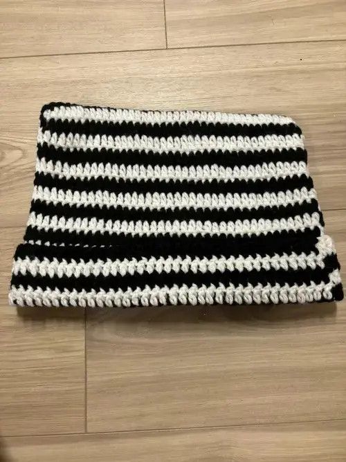 Japanese Brand Knitted Ears Beanie (black/white) Size ONE SIZE - 3 Thumbnail