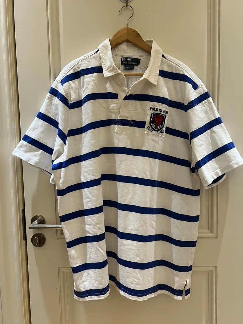 RRL Ralph Lauren Polo Ralph Lauren Striped Short Sleeve Polo Size US XXL / EU 58 / 5 - 1 Thumbnail
