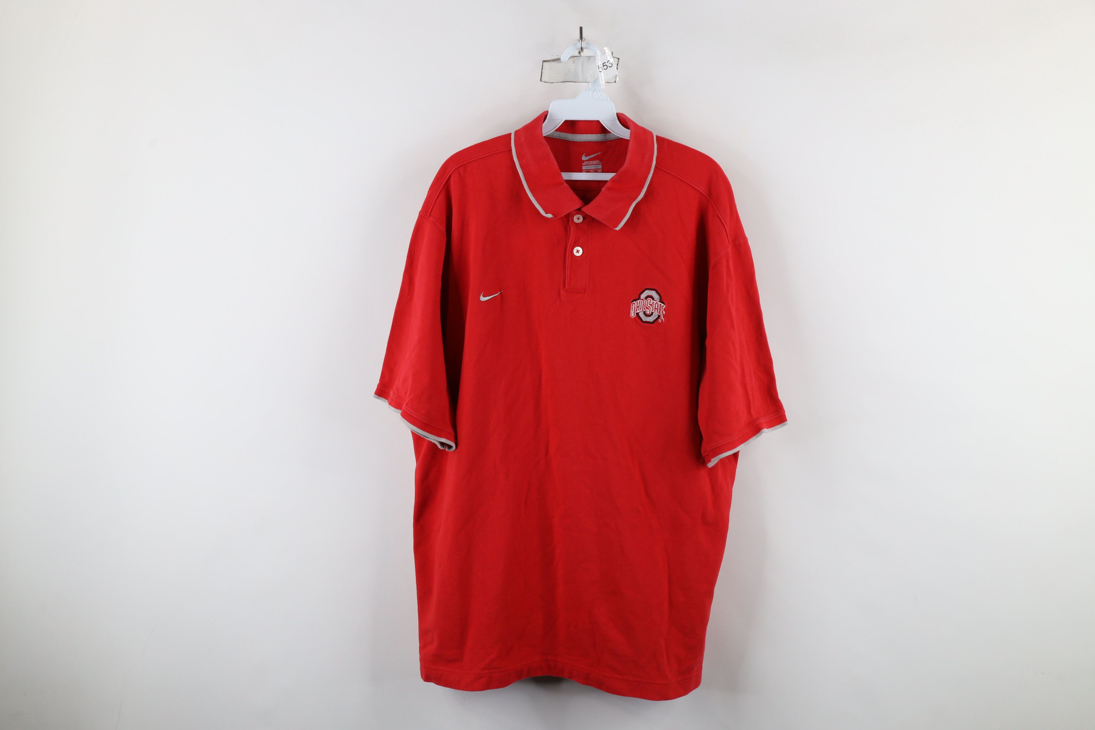 Nike × Vintage Vintage Nike Scott Mini Swoosh Ohio State University Polo Size US XXL / EU 58 / 5 - 1 Thumbnail
