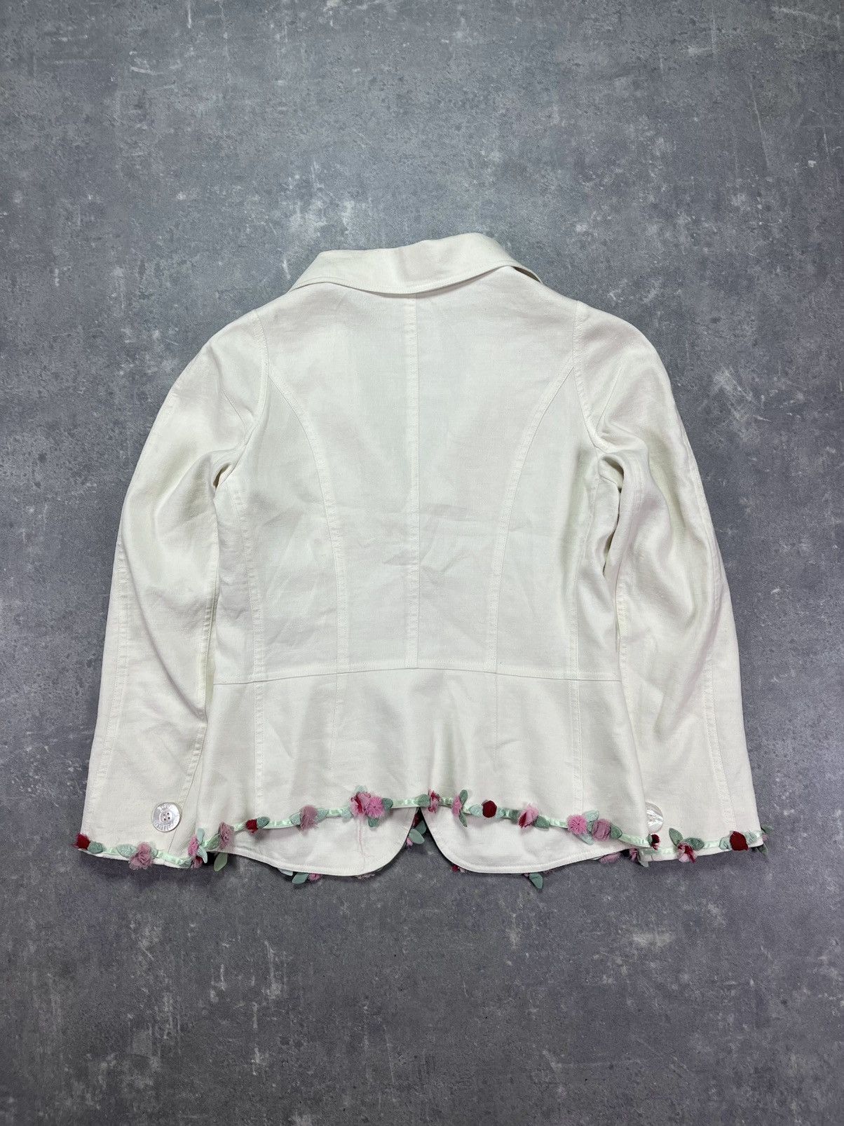 John Galliano 2005 John Galliano Flower-Trim Blazer Jacket 42 8 Size M / US 6-8 / IT 42-44 - 2 Thumbnail
