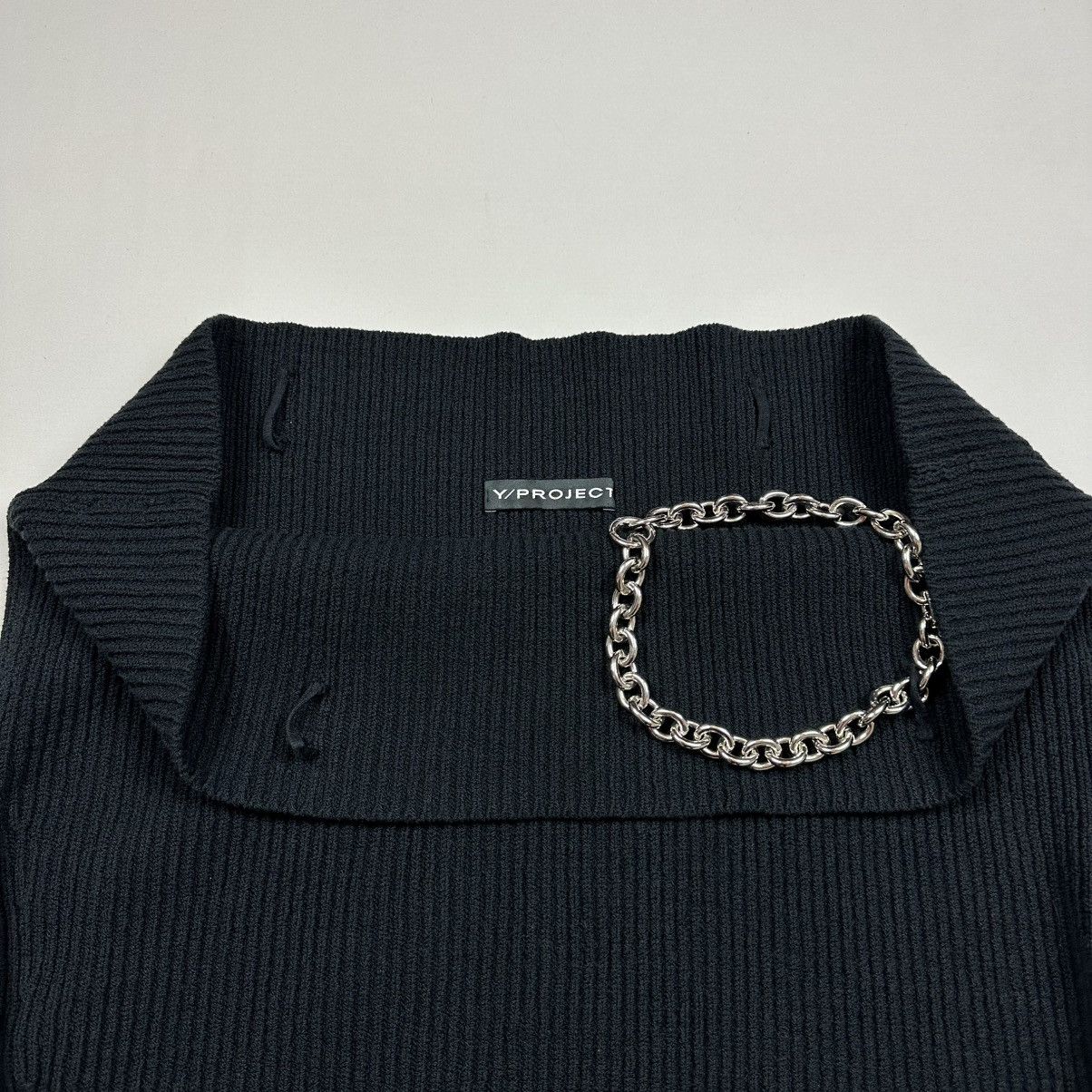 Y/Project Y/Project Draped Chain Ribbed Sweater Size L / US 10 / IT 46 - 11 Thumbnail