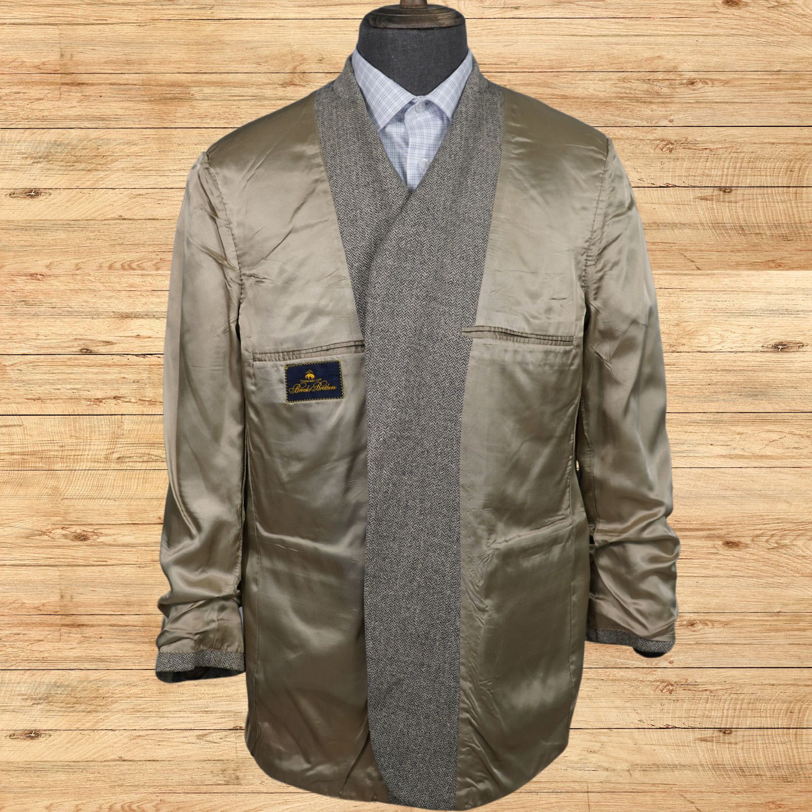 Brooks Brothers Vintage Brooks Brothers Men's 44R Herringbone Wool Blazer Size 44R - 5 Thumbnail