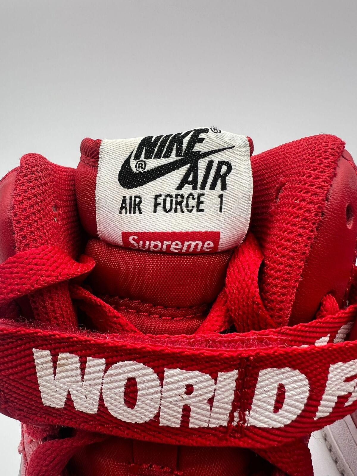Nike Nike Air Force 1 Supreme Red Sneakers Size US 11 / EU 44 - 6 Thumbnail