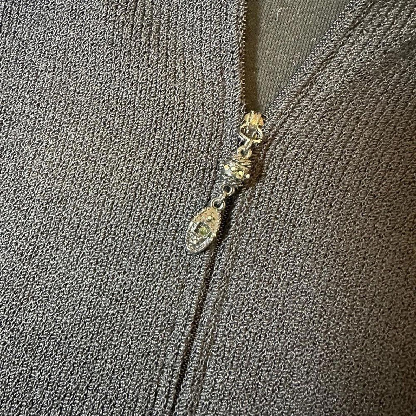 St. John St. John Collection Black Knit Zip Suit Jacket POCKETS Size L / US 10 / IT 46 - 8 Thumbnail