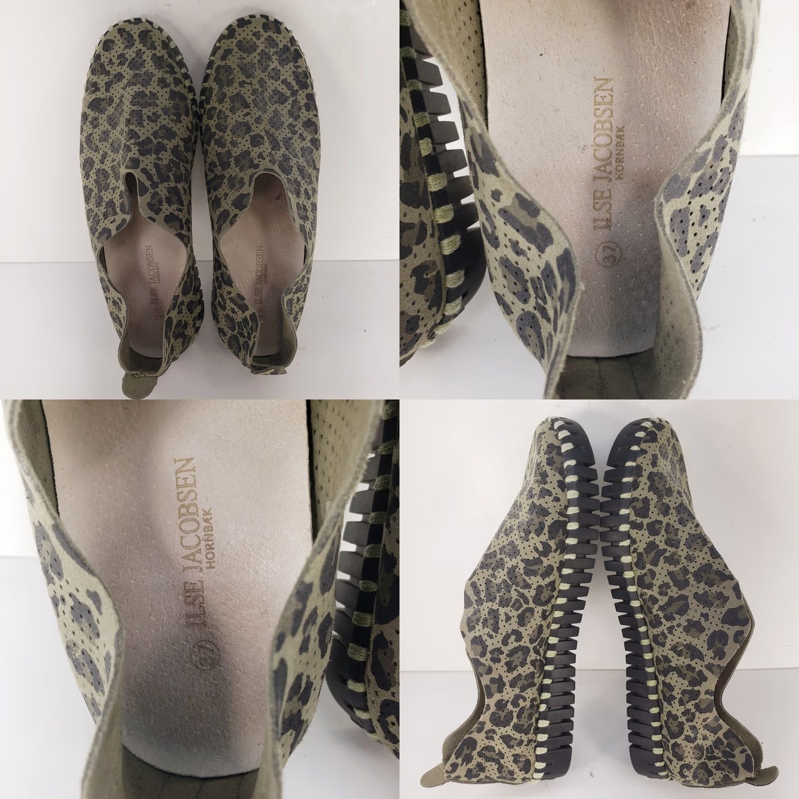 Ilse Jacobsen Updated Title: Ilse Jacobsen Tulip Leopard Print Low Slip-On Flats - 6.5 Size - Green Camo 37 Size US 7 / IT 37 - 8 Thumbnail