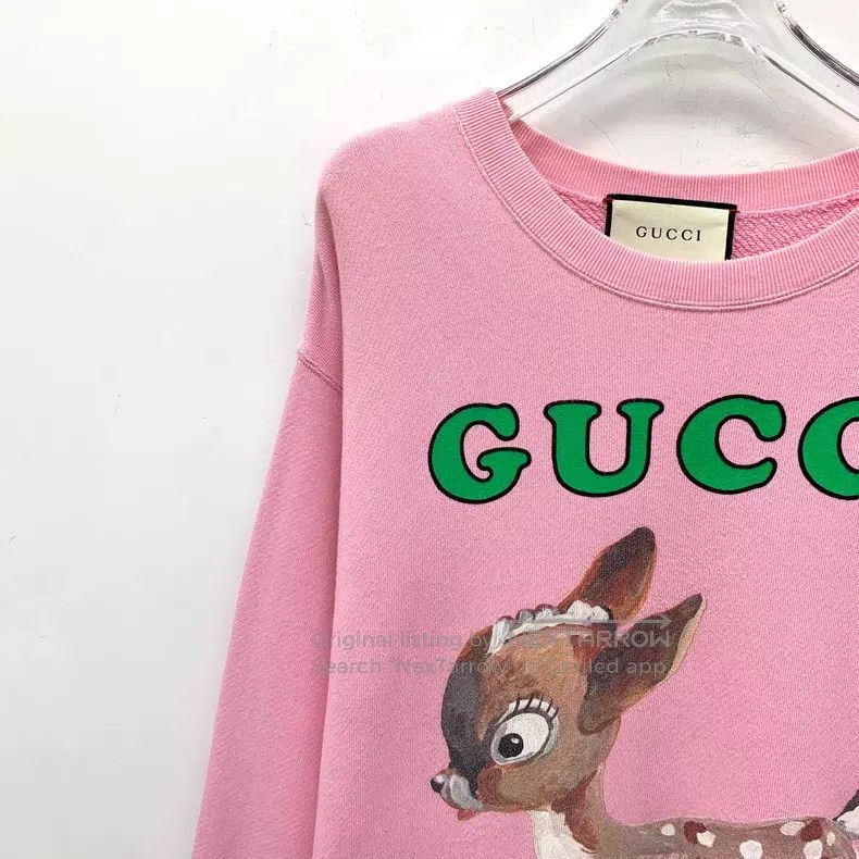 Gucci Gucci Pink letter embroidery cotton round-neck long-sleeve Size S / US 4 / IT 40 - 3 Thumbnail