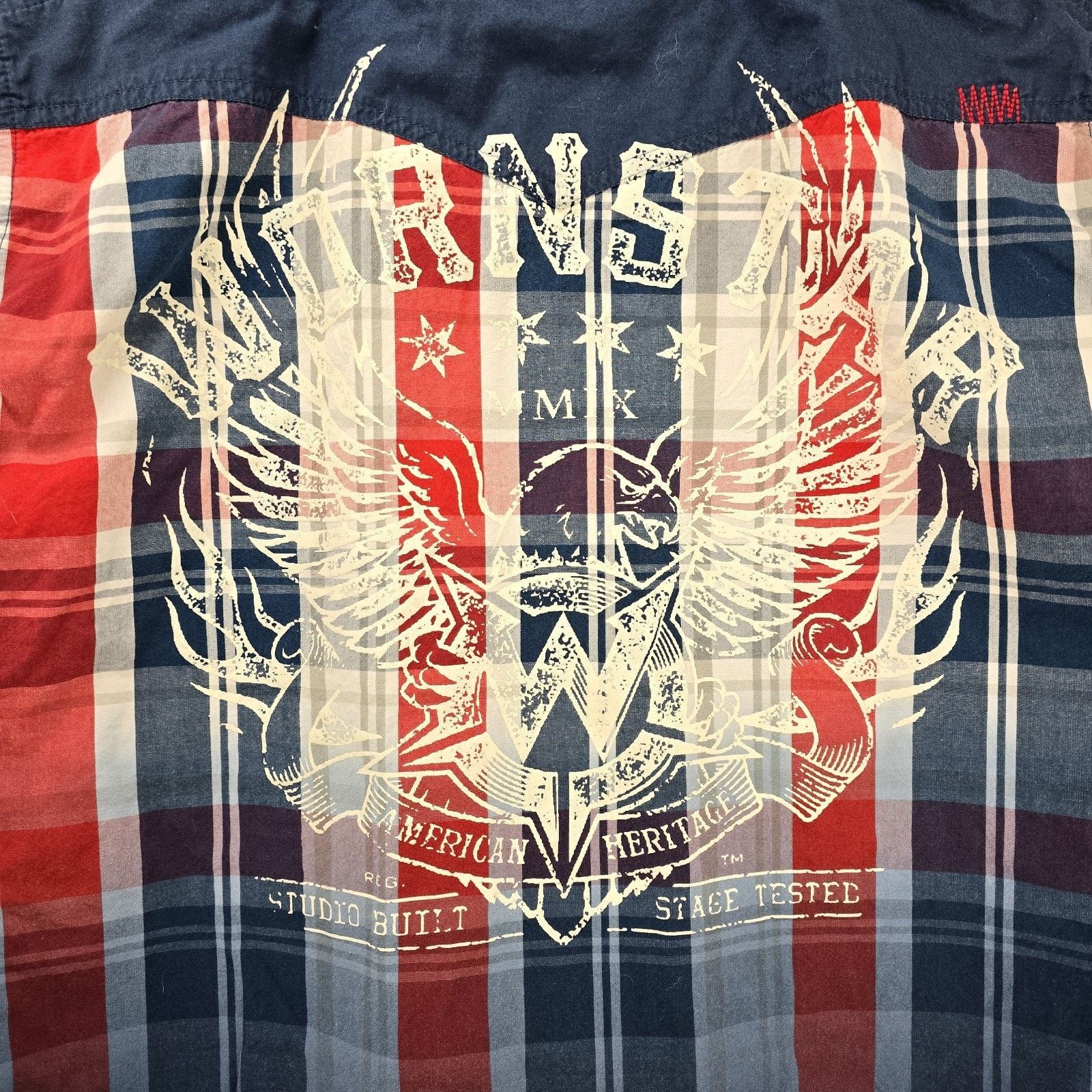 Other Wornstar Western Button Up Shirt Large Plaid Metal Buttons Size US L / EU 52-54 / 3 - 14 Thumbnail