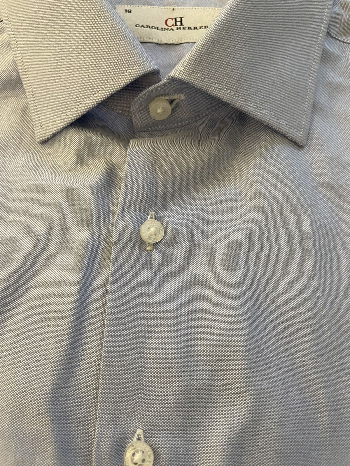 Carolina Herrera Spread Collar Monogram Dress Shirt Size US L / EU 52-54 / 3 - 5 Thumbnail