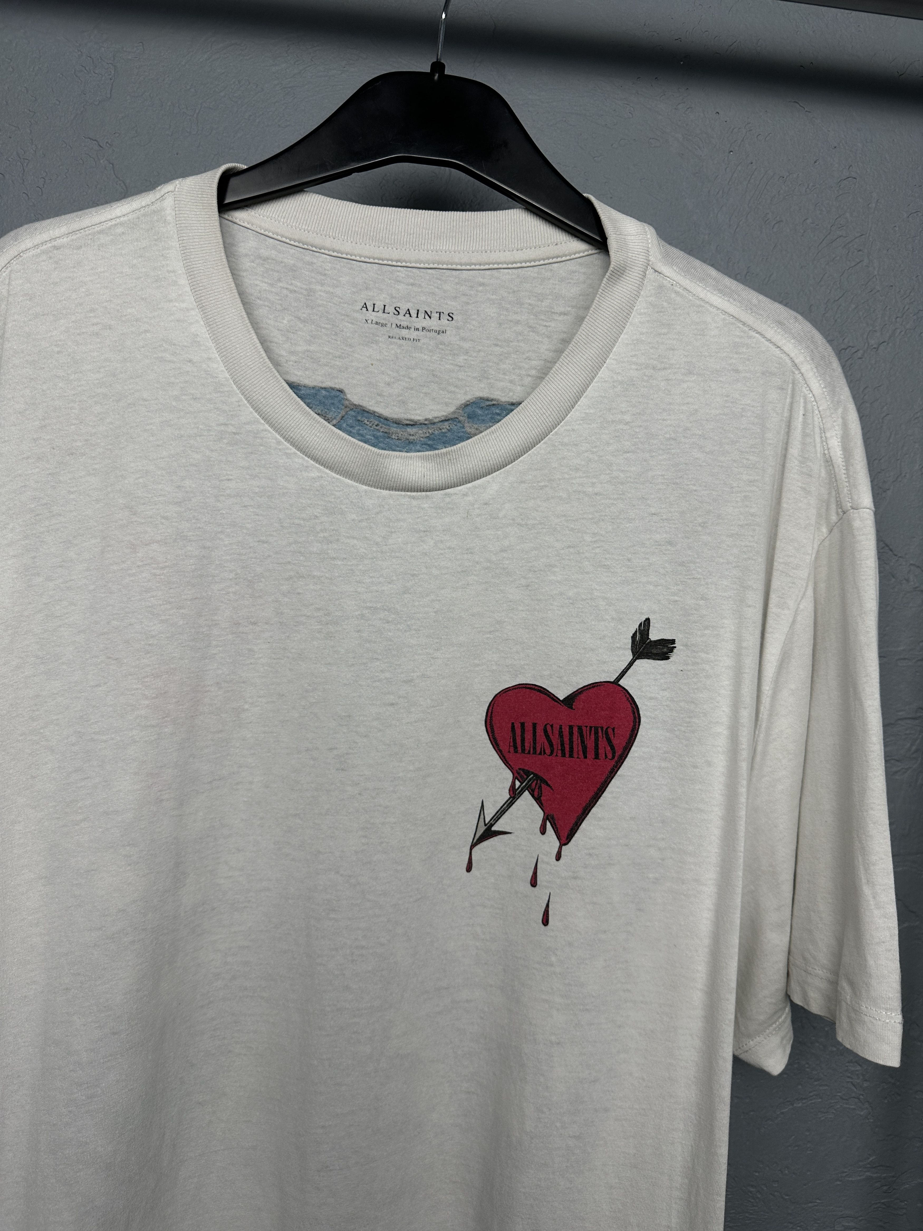 Allsaints Allsaints Mens Bleeding Heart Crew Neck T-Shirt Size US XL / EU 56 / 4 - 5 Thumbnail