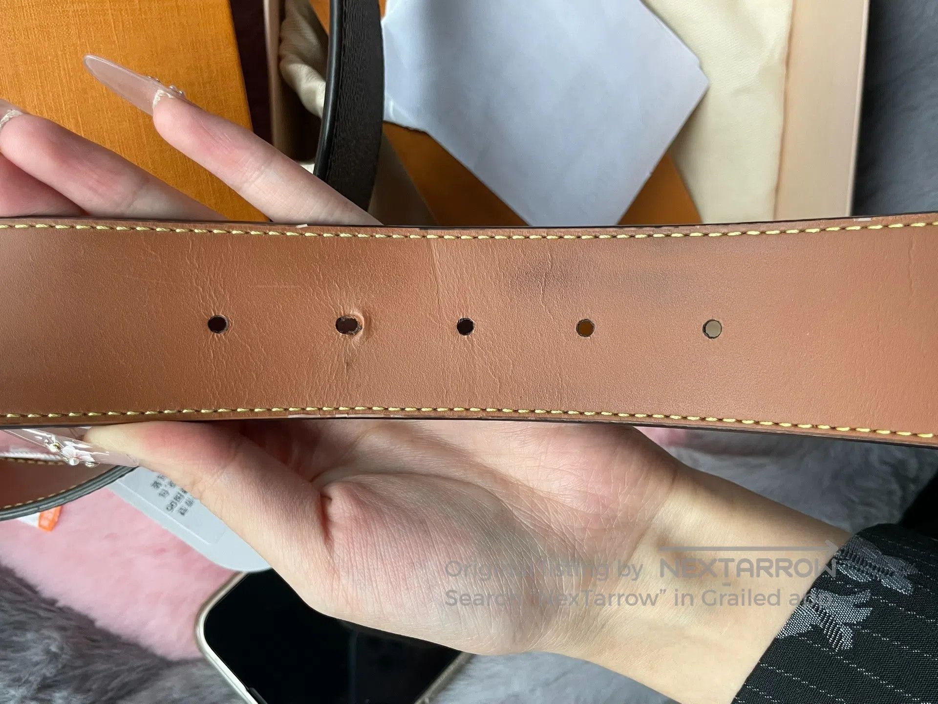 Louis Vuitton Louis Vuitton size 95 Brown Monogrammed Gold Buckle Belt| Size ONE SIZE - 7 Thumbnail