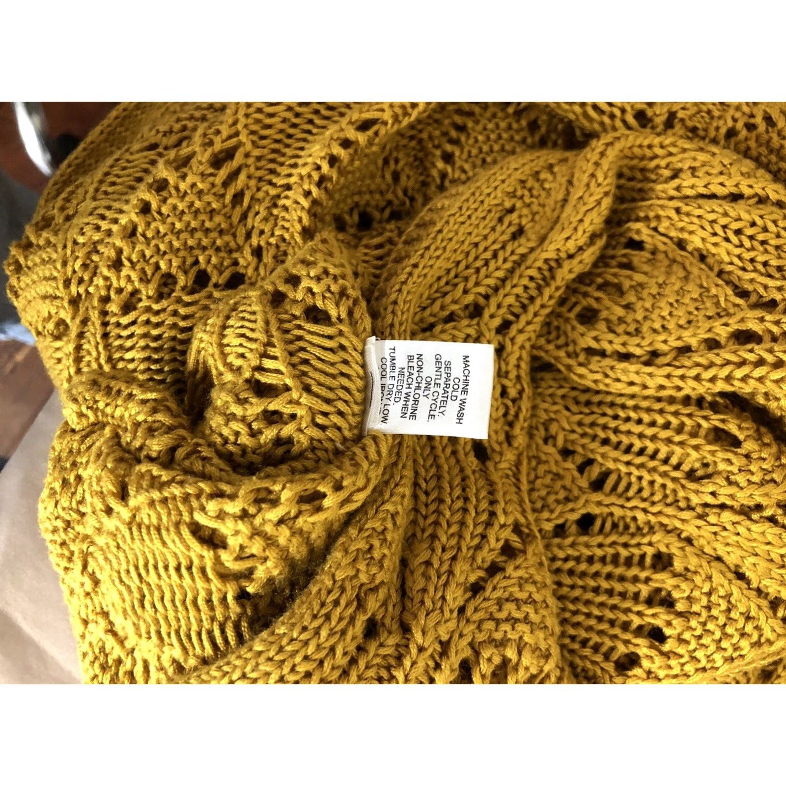 Vintage Cato Sweater Cardigan L Gold Open Dolman Sleeve Capsule Cottage Boho Office Size L / US 10 / IT 46 - 6 Thumbnail