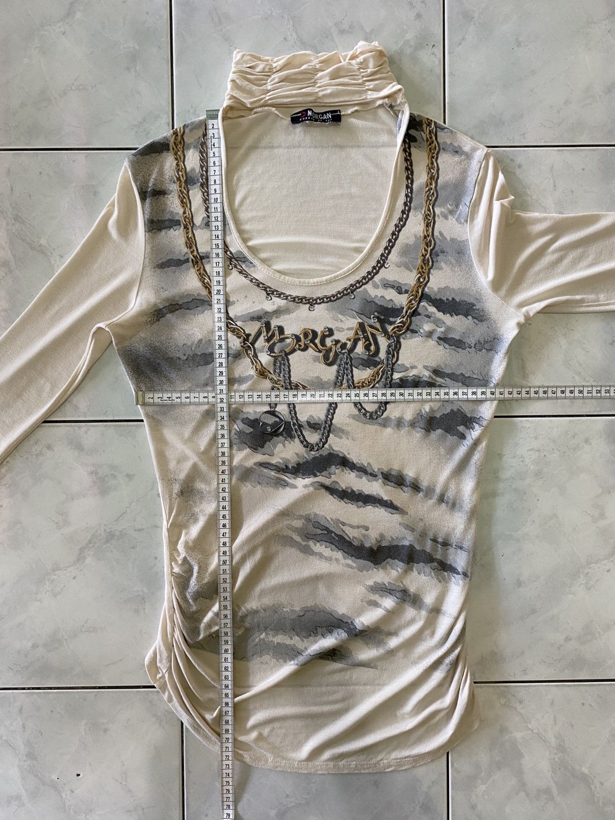 Morgan De Toi Morgan De Toi Vintage Chain Trompe L’Oeil Sheer Longsleeve Size ONE SIZE - 17 Thumbnail