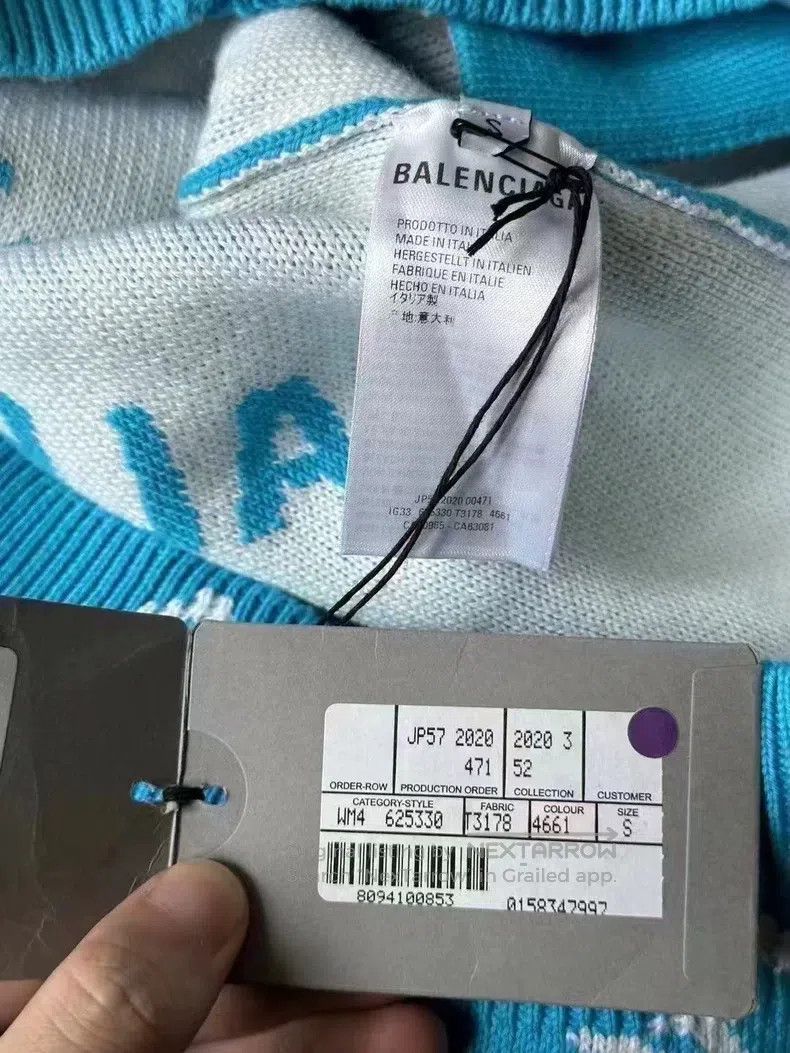 Balenciaga Balenciaga Sky blue bulletin sweater Size US S / EU 44-46 / 1 - 4 Thumbnail
