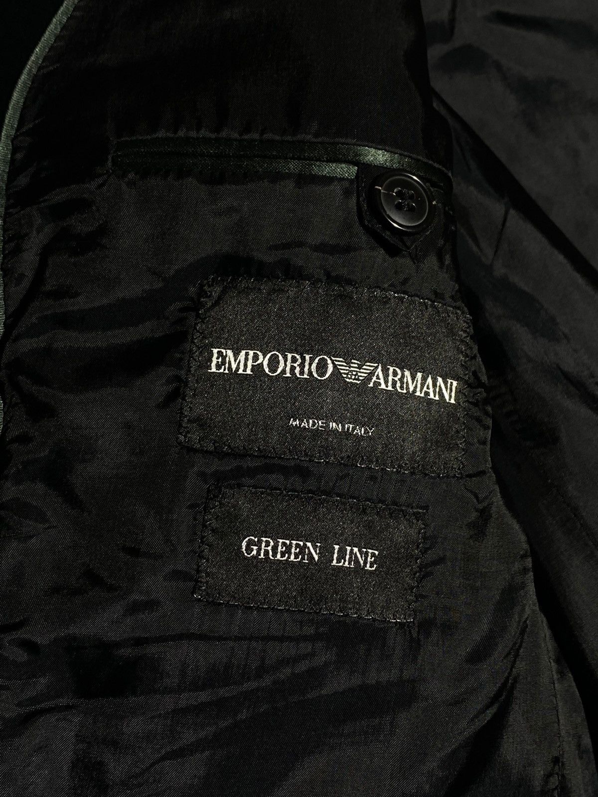 Emporio Armani Emporio Armani Green Line Black Velour Lapel Wool Blazer Size 54R - 20 Thumbnail