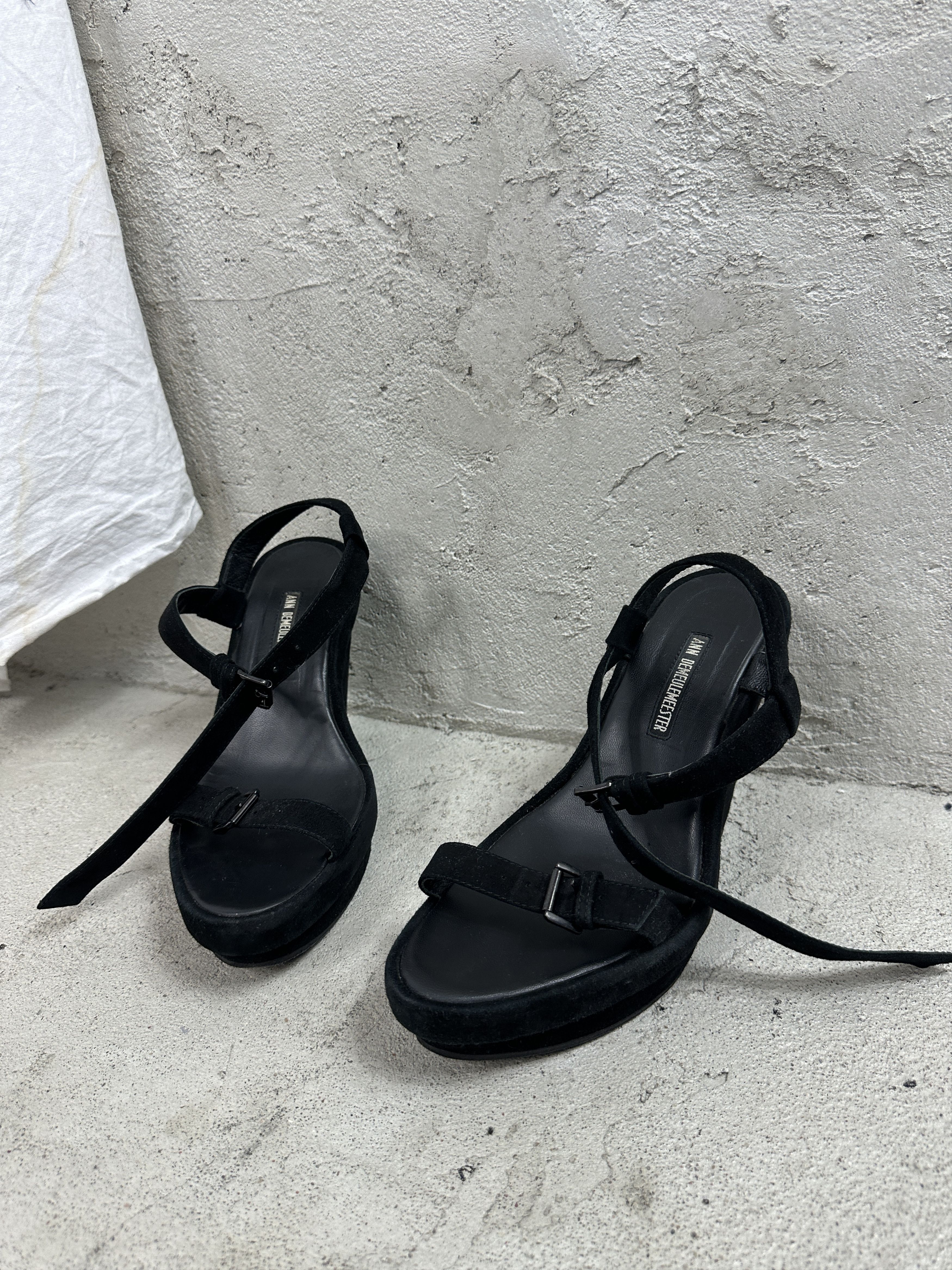 Ann Demeulemeester × Vintage Vintage Avant Garde Leather Wedge Suede Sandals Size US 8 / IT 38 - 6 Thumbnail
