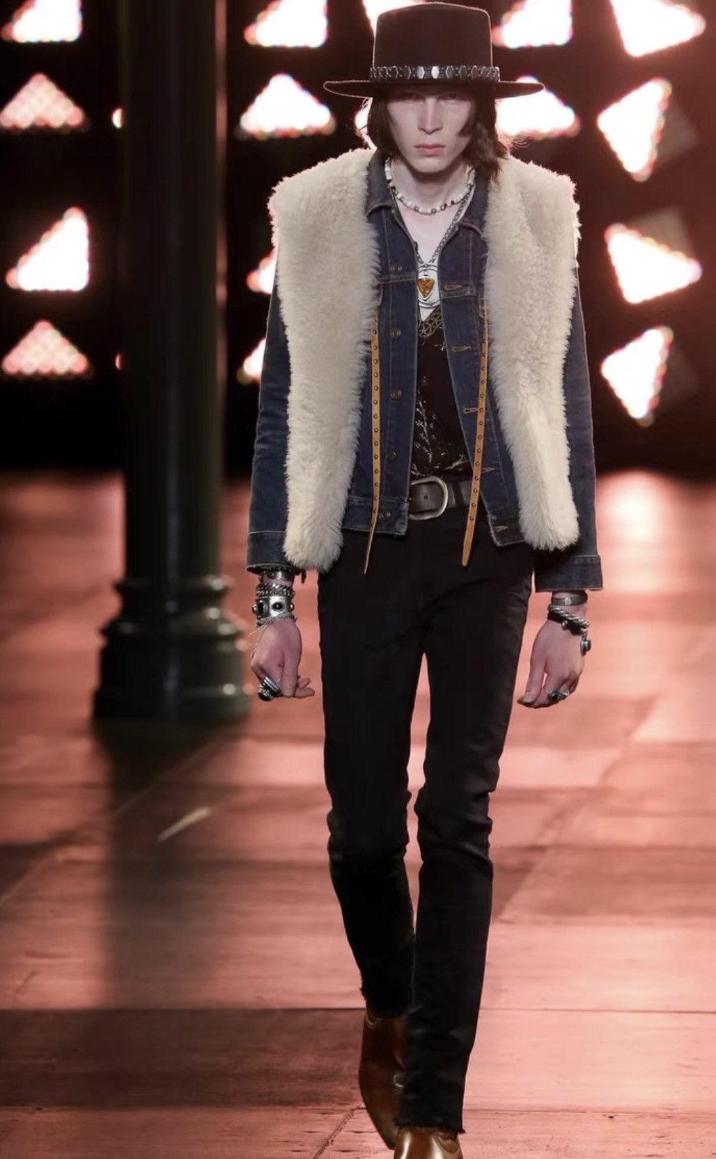 Yves Saint Laurent SLP 15SS Runway Vintage Dark Blue Basic Denim Jacket Size US L / EU 52-54 / 3 - 8 Thumbnail