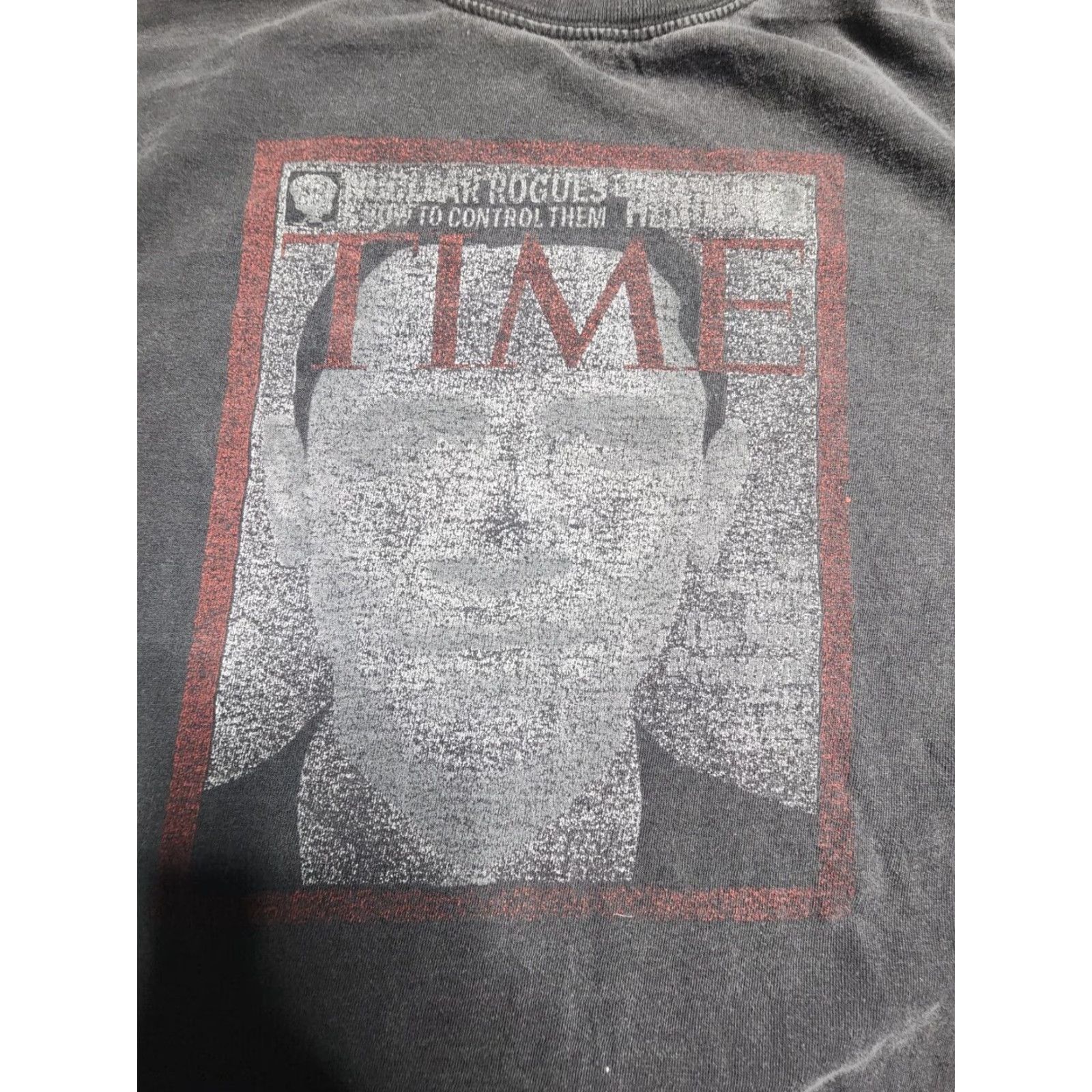 Vintage VINTAGE KMK Barack Obama President Time Magazine T Shirt Mens L Black Cotton Short Sleeve Crew Neck USA 2000s Graphic Print Distressed Size US L / EU 52-54 / 3 - 4 Thumbnail