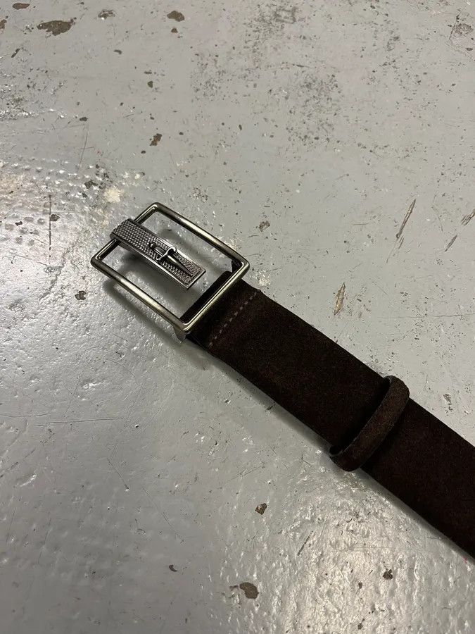 Vintage Cesare Paciotti Dagger Buckle Dark Brown Suede Leather Belt Size ONE SIZE - 5 Thumbnail