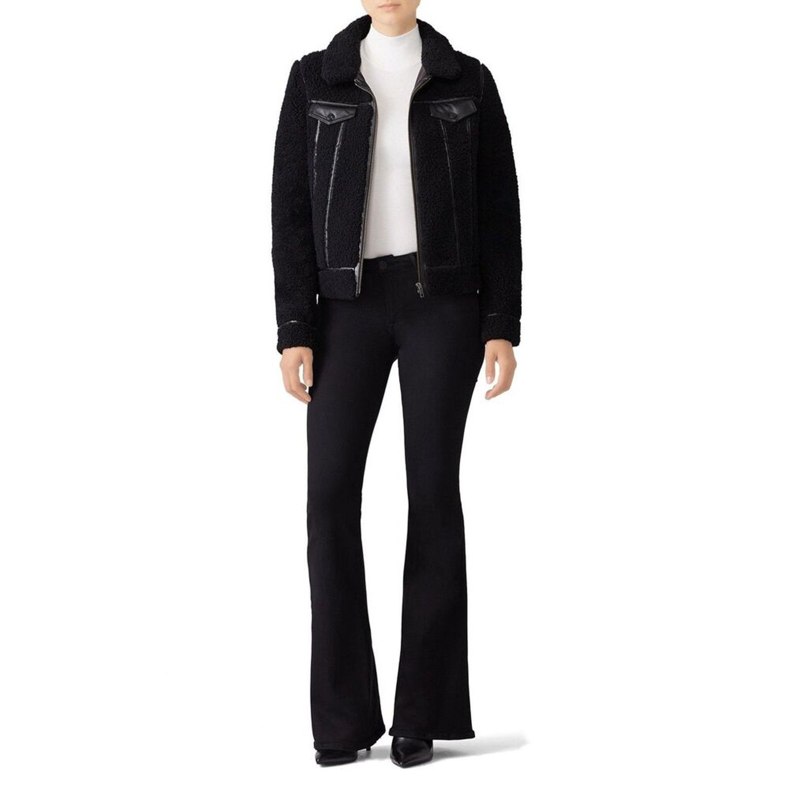 Rebecca Minkoff REBECCA MINKOFF Clark Faux shearling Trimmed Jacket XS Size XS / US 0-2 / IT 36-38 - 1 Thumbnail