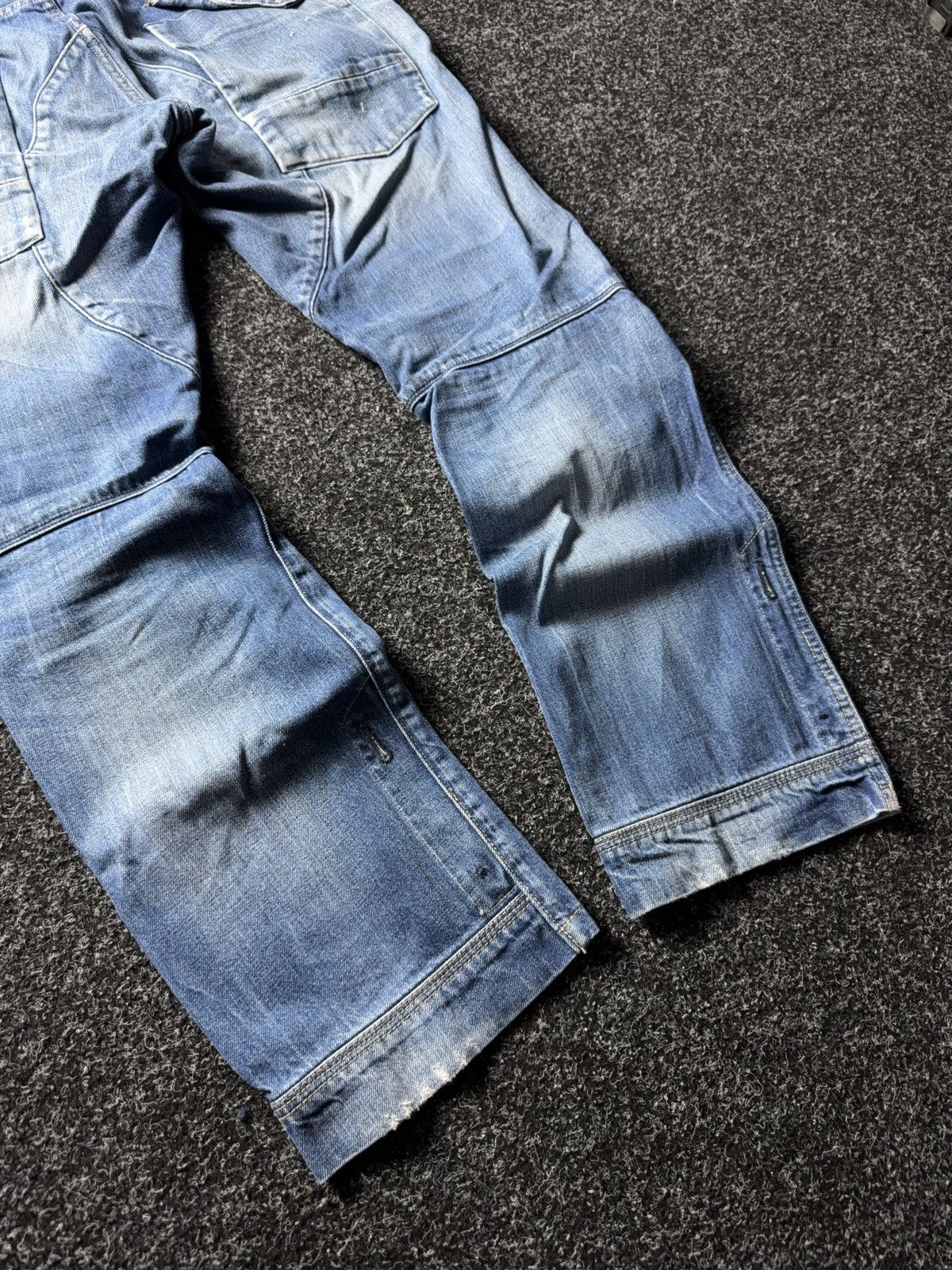G-Star Vinatge 00s G-Star RAW Elwood 3D Cargo Distressed Jeans Blue Size US 30 / EU 46 - 15 Thumbnail