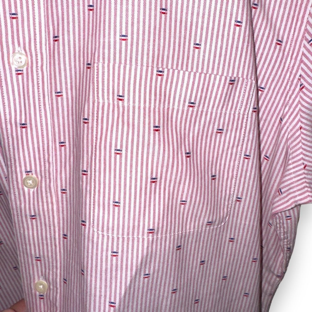 Brooks Brothers Brooks Brothers Red & White Striped Regent S/S Oxford Shirt L Size US L / EU 52-54 / 3 - 3 Thumbnail