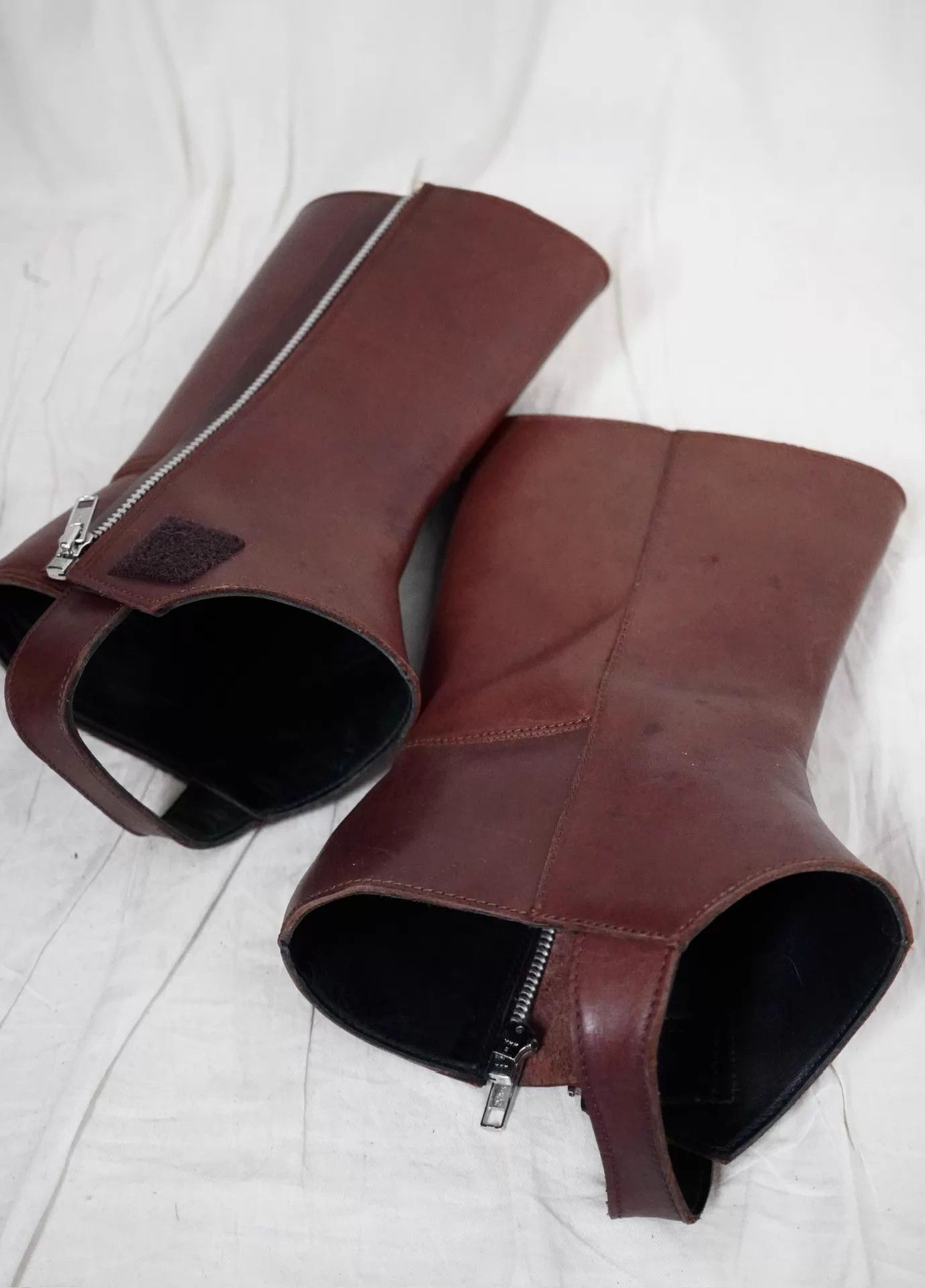 Y's Y'S Yohji Yamamoto 1990s Chunky Cute Armored Brown Boots 38 Size US 7.5 / IT 37.5 - 7 Thumbnail